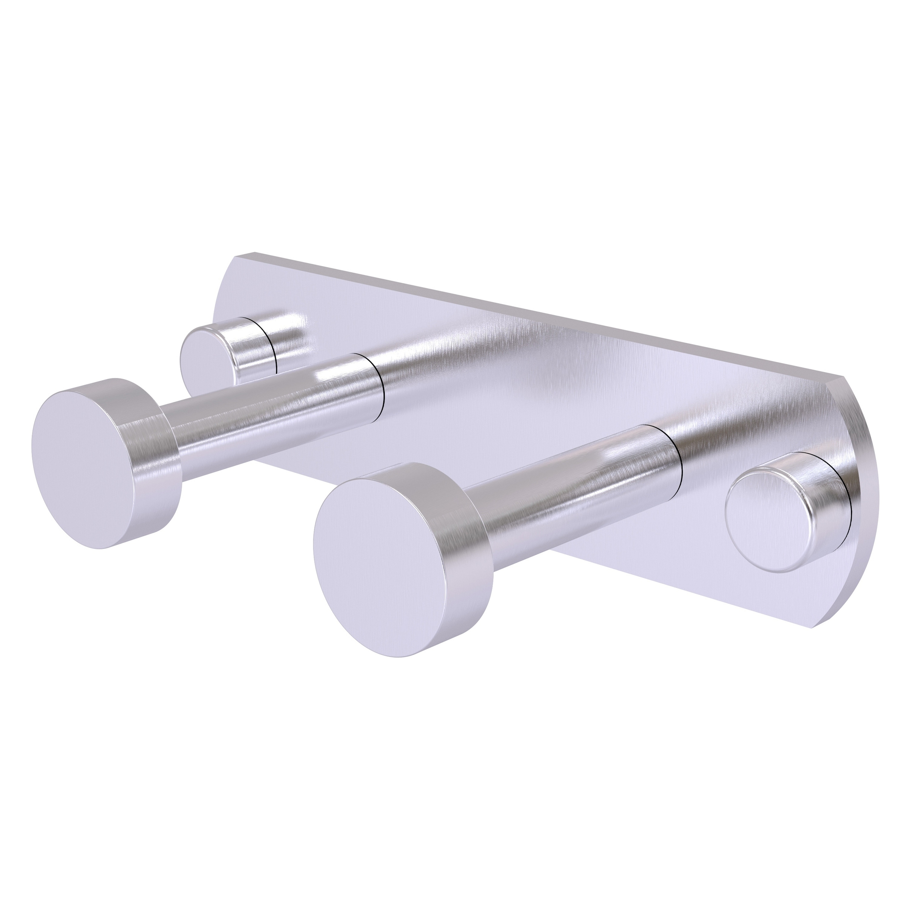 Allied Brass FR-20-2-SCH Fresno Satin Chrome Double -Hook Wall mount Towel Hook