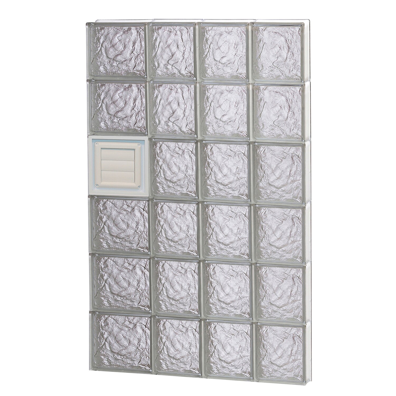 REDI2SET D2648IS Ice Glass 25-in x 46-1/2-in Frameless Replacement Dryer vent Glass Block Window
