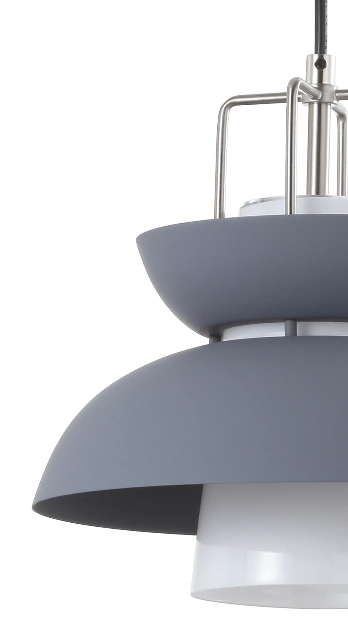 Paul 11" Adjustable Farmhouse Metal LED Pendant in Gray