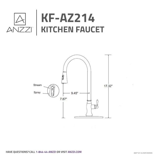ANZZI Rodeo Brushed Nickel 1-Handle Deck-Mount Pull-Out Handle Kitchen Faucet (Deck Plate Included) ANZZI Rodeo Brushed Nickel 1-Handle Deck-Mount Pull-Out Handle Kitchen Faucet (Deck Plate Included)