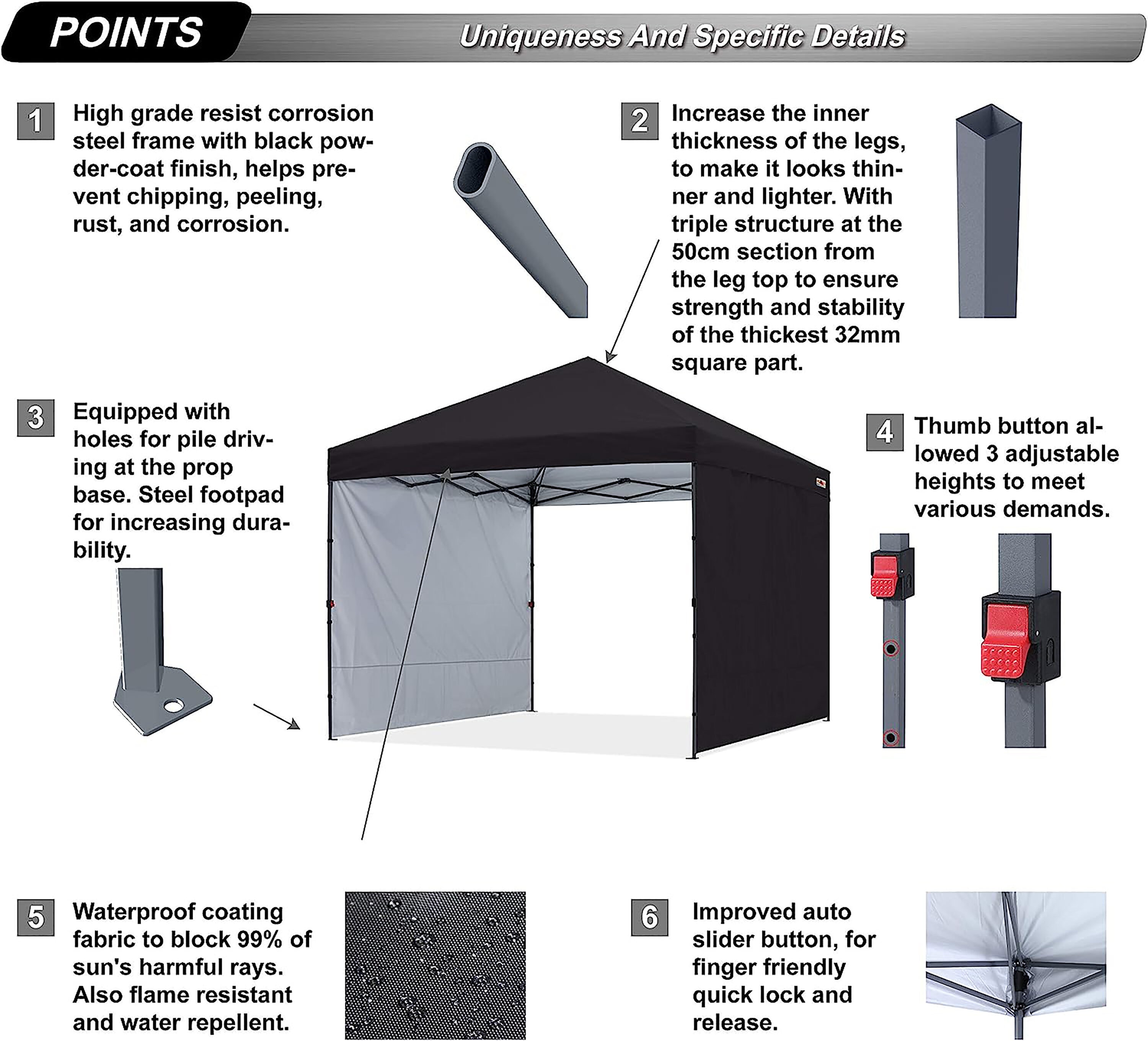 ABCCANOPY AHZJ2W-10FTBLACK Canopies-Sl - View #4