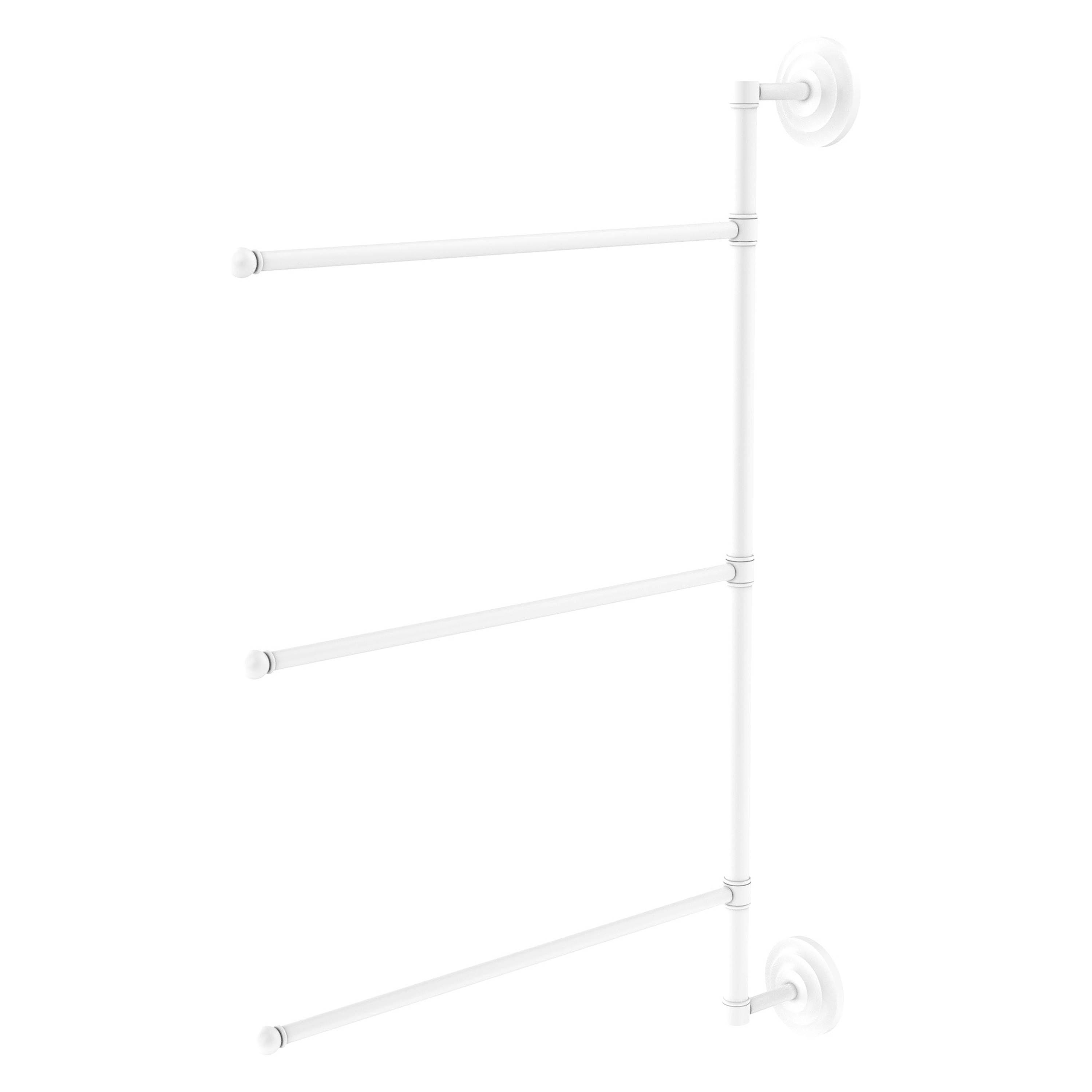 Allied Brass PQN-27/3/16/28-WHM Prestige Que New 28-in Matte White Wall mount Single Towel Bar