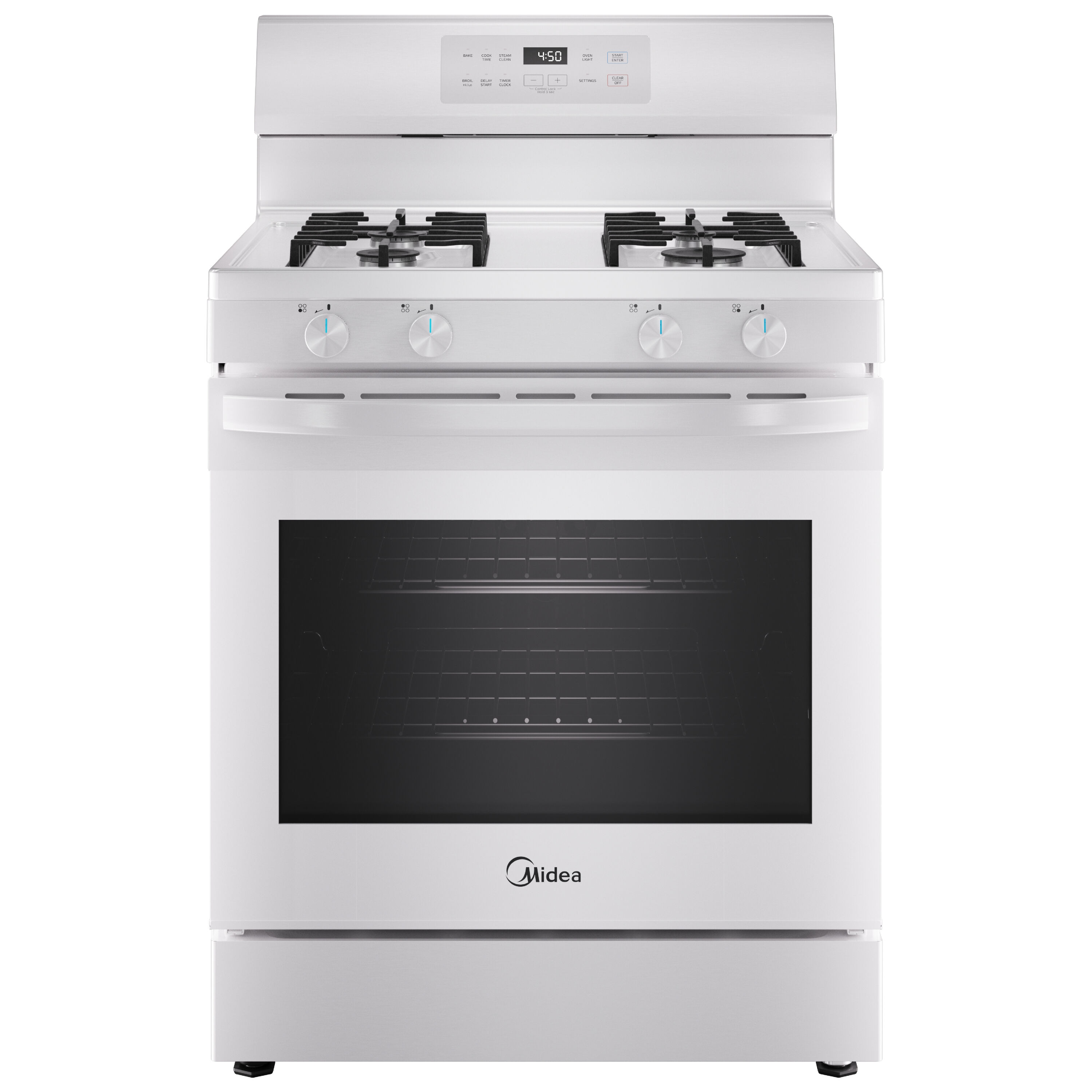 Midea MGR30S2AWW 30-in 4 burners 6.1-cu ft Freestanding Natural Gas Range ( White )
