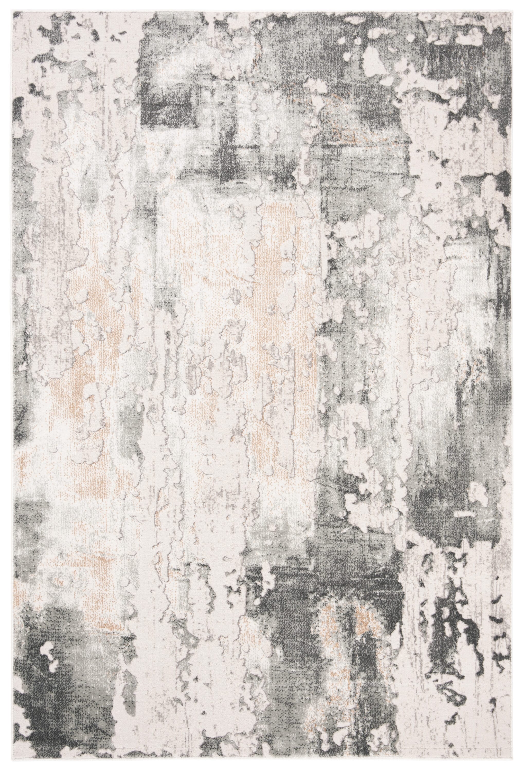 Reversible Vogue Abstract Gray 3' x 5' Synthetic Area Rug