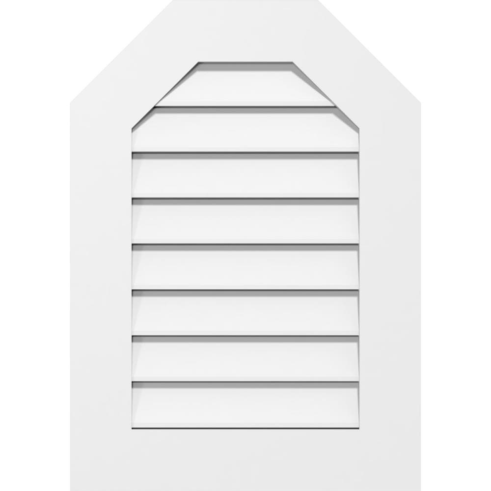 Ekena Millwork GVPOT32X2601SF 32-Inches x 26-Inches Off-white Octagon PVC Gable Louver Vent