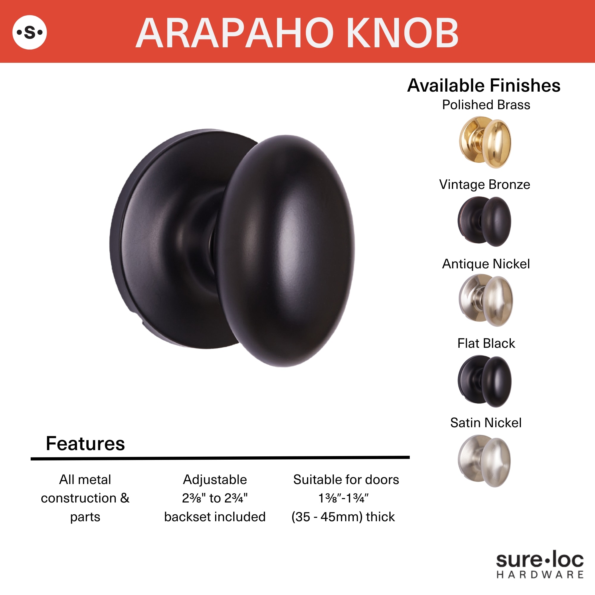 Sure-Loc Hardware AR102 15 Door-Knobs - View #4