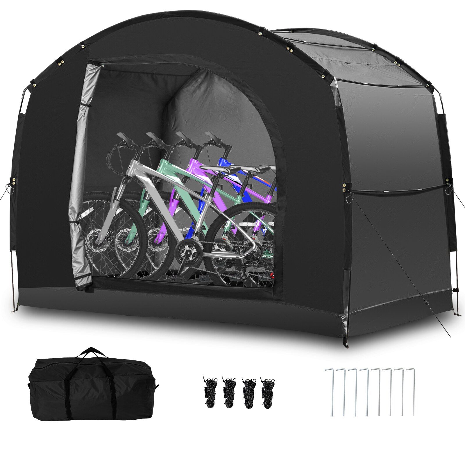 Esazn SOZXCPJ-SDZP-S-BK 7.2-ft x 4.9-ft Canopy Storage Shelter