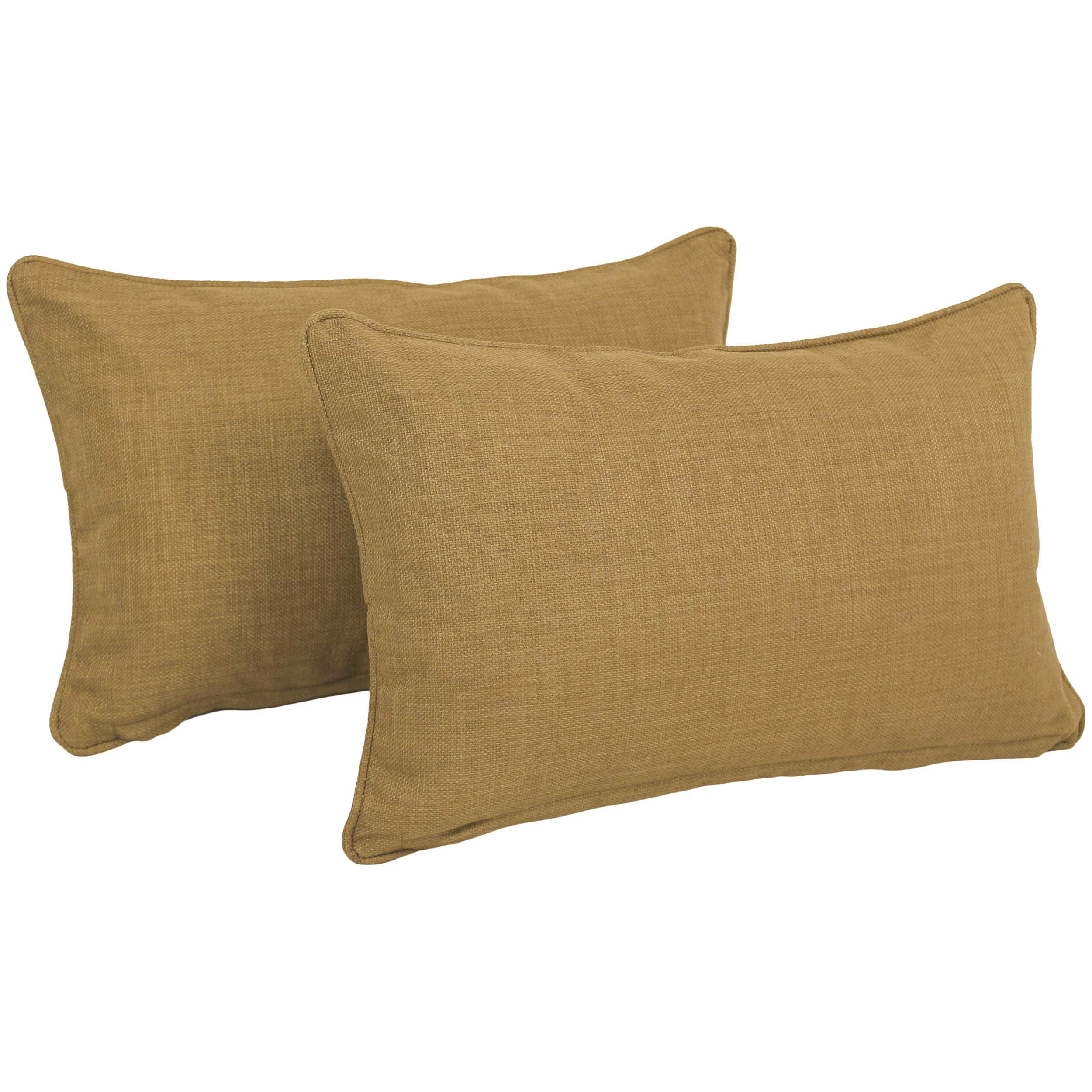 Blazing Needles 9811-CD-S2-REO-S8 2-Pack Solid Wheat Rectangular Throw Pillow