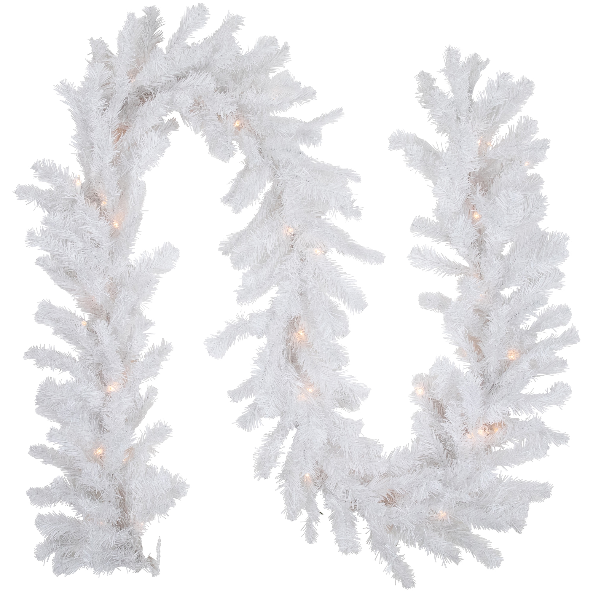 Northlight 32913231 Indoor/Outdoor Pre-lit Electrical outlet 9-ft Snow White Artificial Garland with White Incandescent Lights