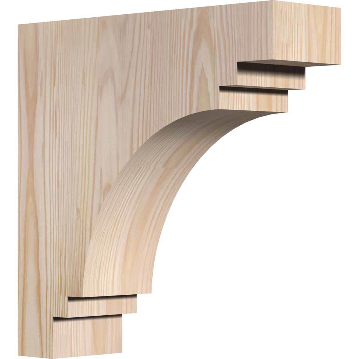 Ekena Millwork COR04X12X12PEC00SDF 3.5-in x 12-in x 12-in Pescadero Unfinished Douglas fir Wood Paintable/Stainable Corbel