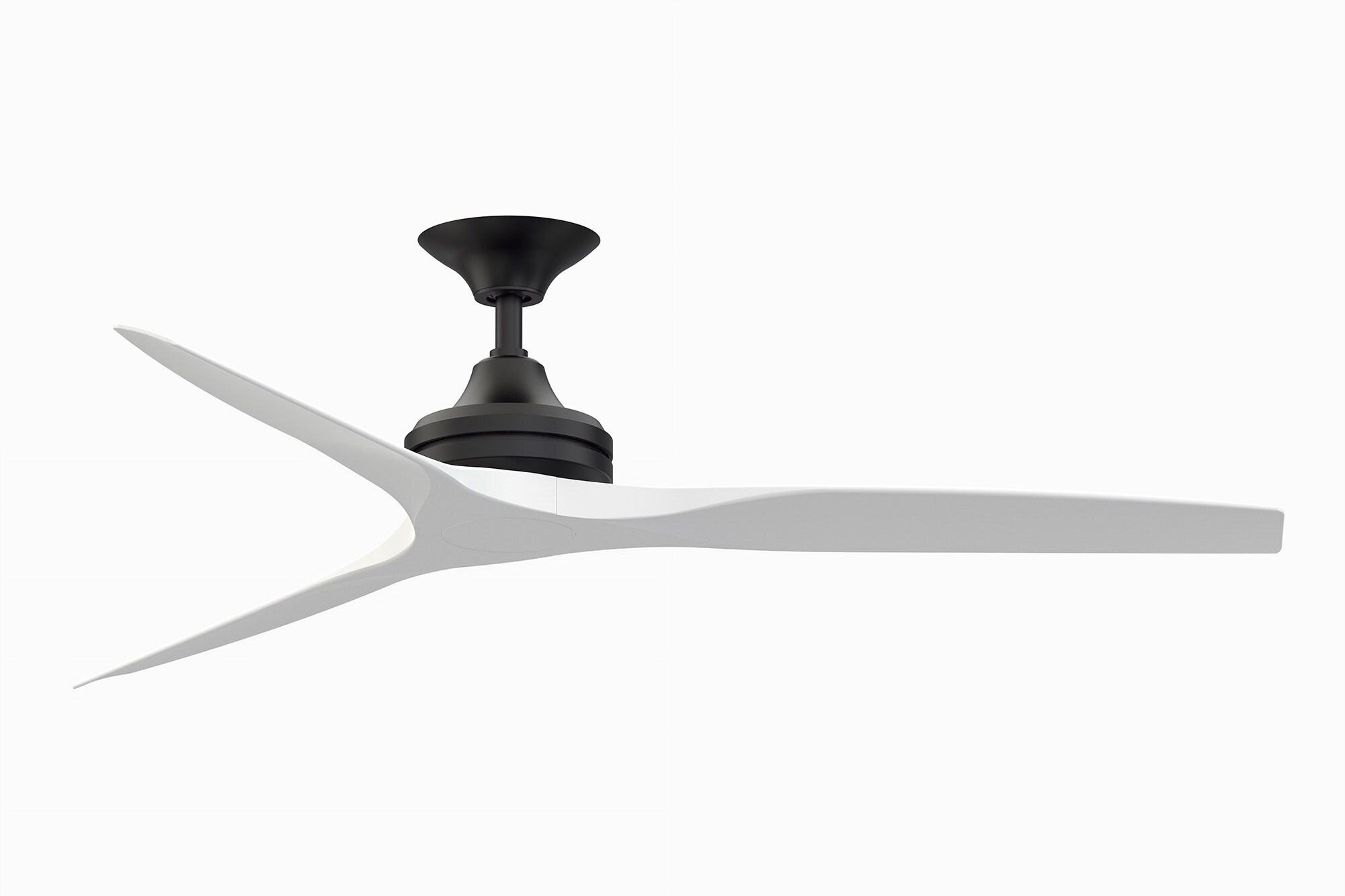 Fanimation FP6721BBL-60MW Spitfire 60-Inches Black with Matte White Blades Indoor/Outdoor Downrod mount Propeller Ceiling Fan Light kit compatible and Remote ( 3 -Blade)