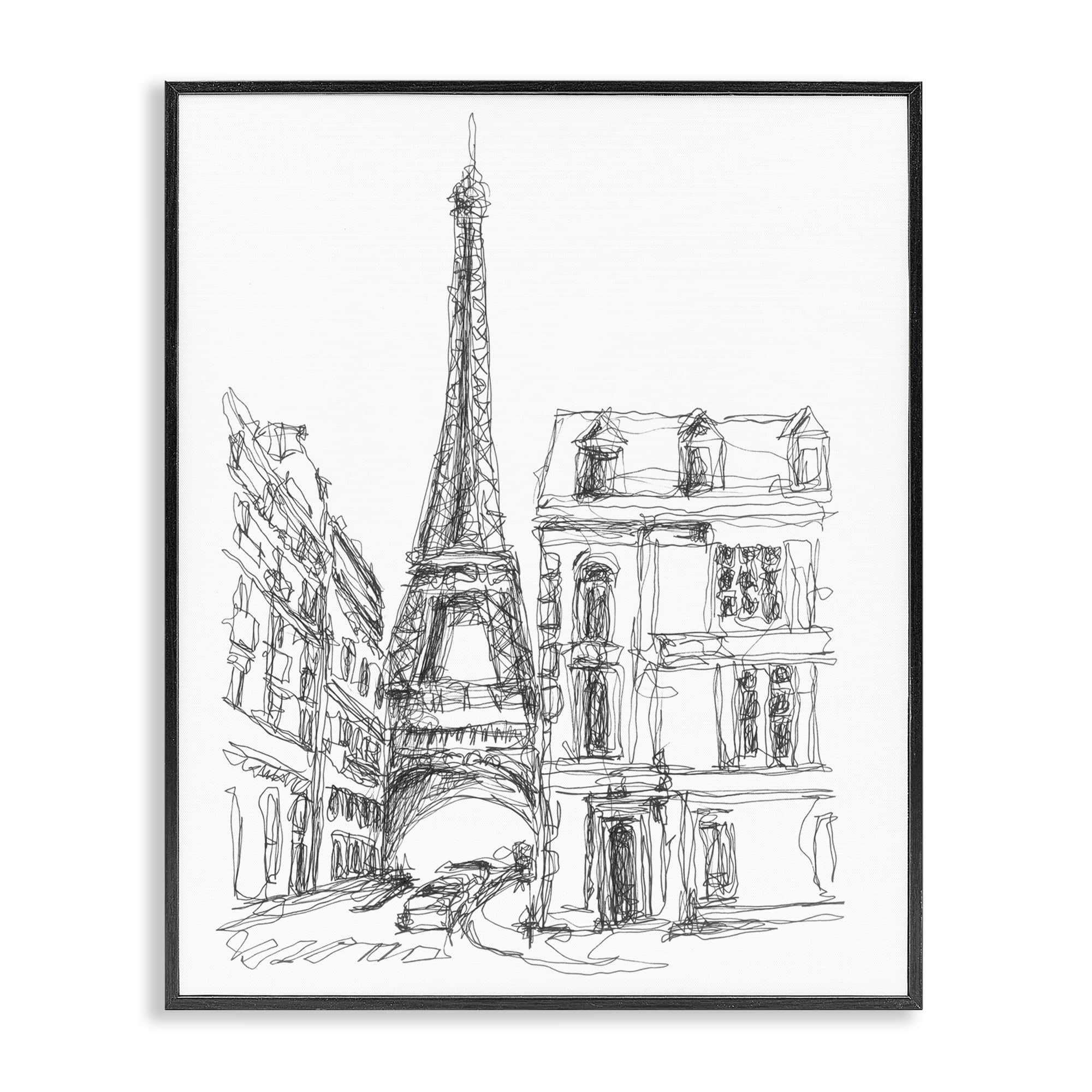 Stupell Industries BX-498-FR-16X20 Parisian Architecture Study Black Framed Giclee Art 16 x 20