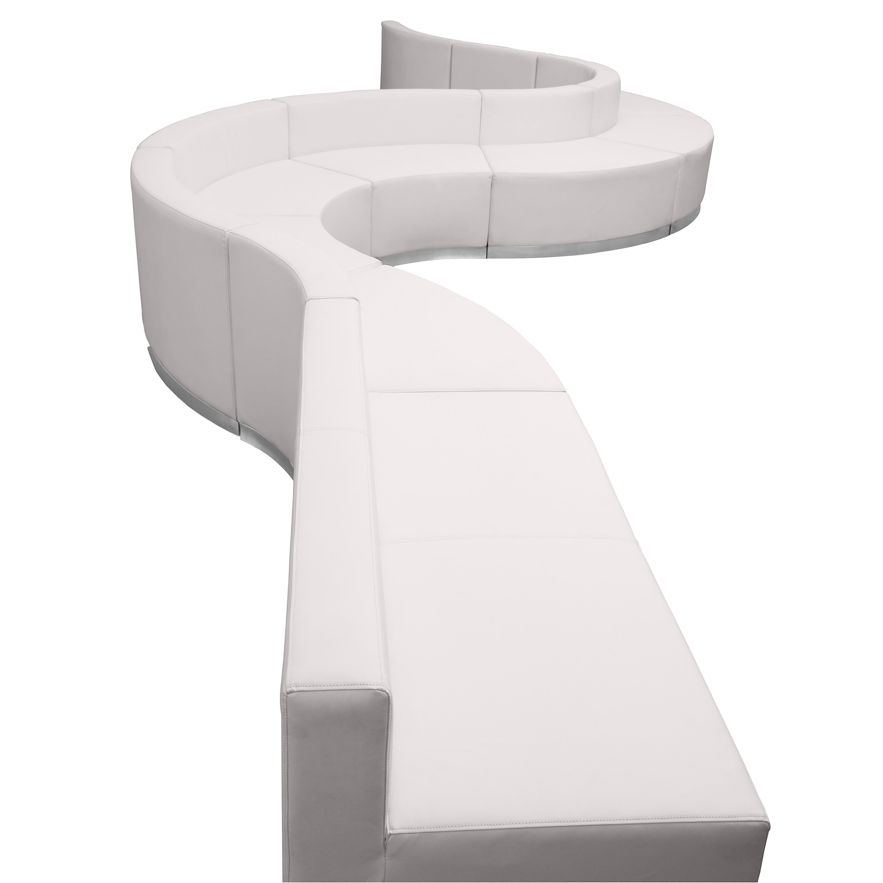 Flash Furniture 847254079037 Alon Modern Faux Leather Melrose White Living Room Set