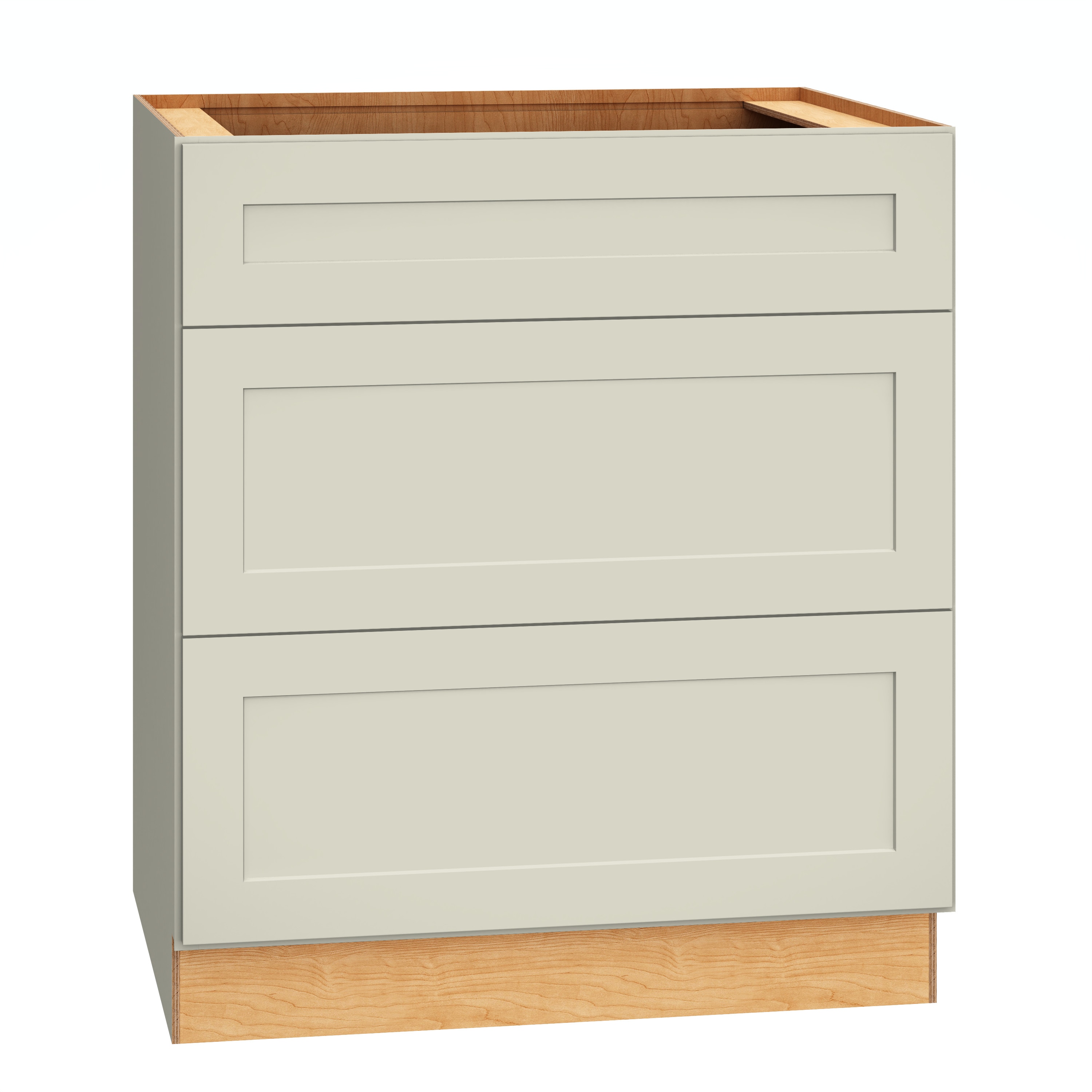 Diamond Express 61D-3DB30 Jamestown 30-in W x 34.5-in H x 24-in D Icy Avalanche 3 -Drawers Drawer Base Fully assembled Plywood Cabinet (Recessed Panel Shaker)