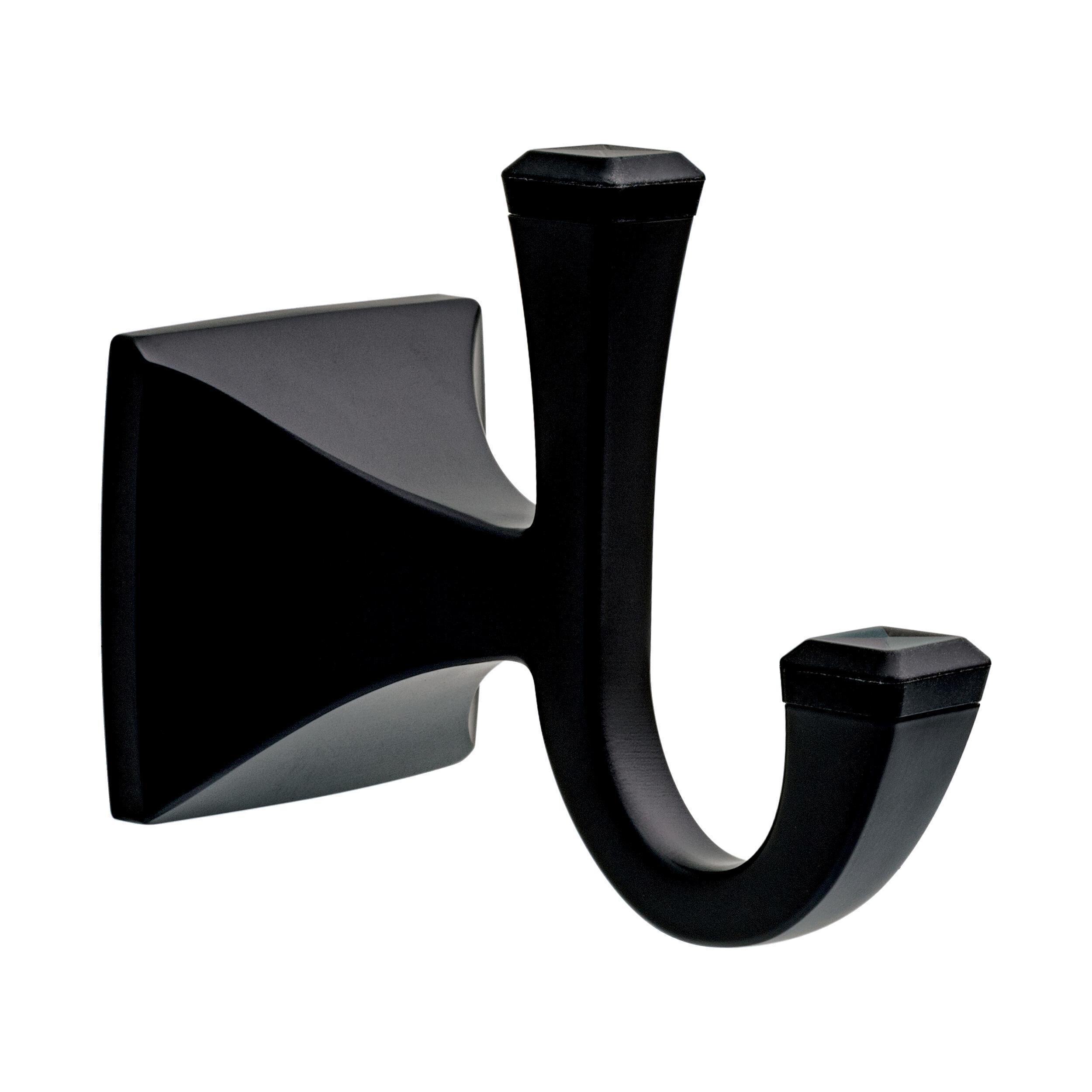 Delta Lacey Matte Black Single -Hook Wall-mount Towel Hook