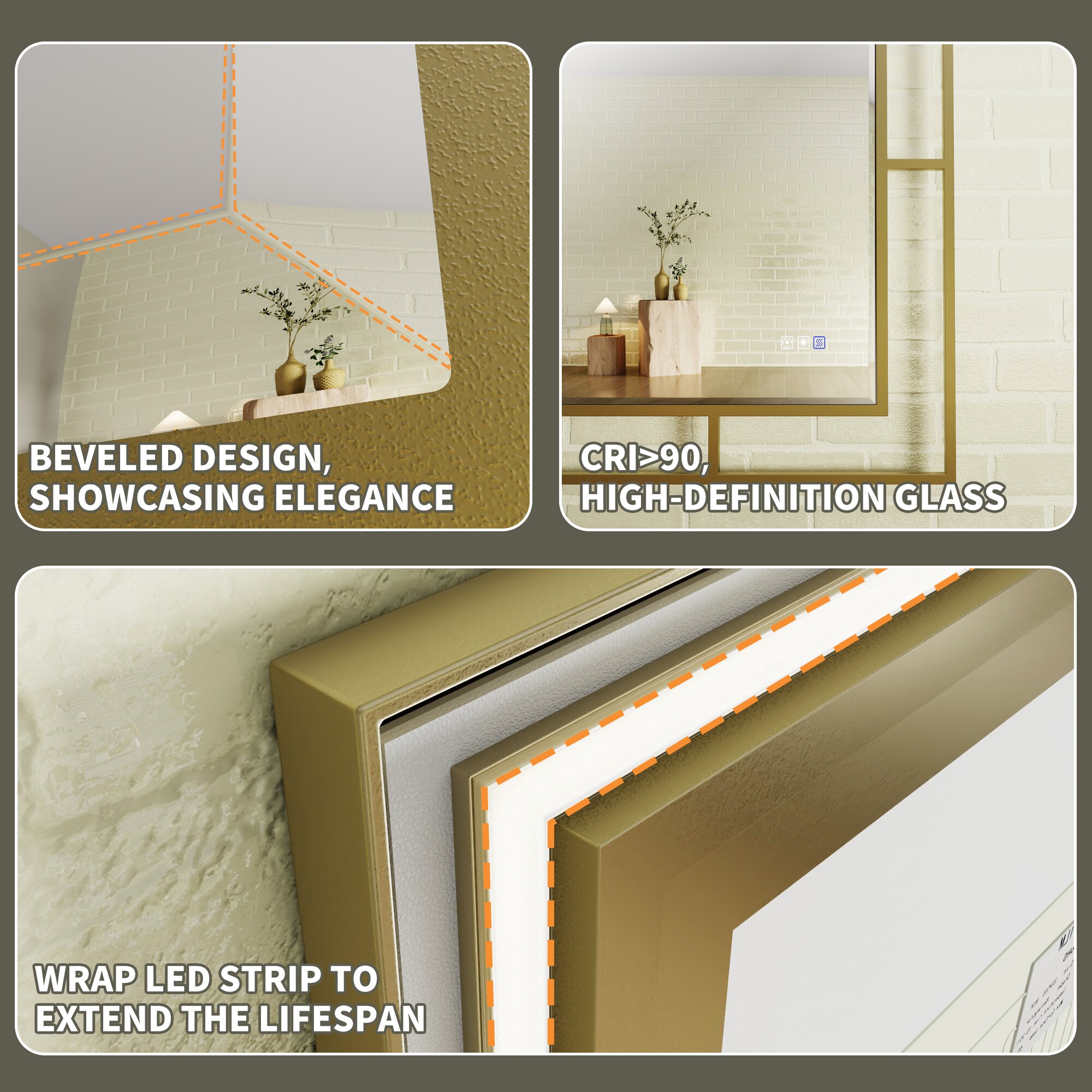 ExBrite EXBM3040V10GXX Framed-Bath-Mirrors - View #7