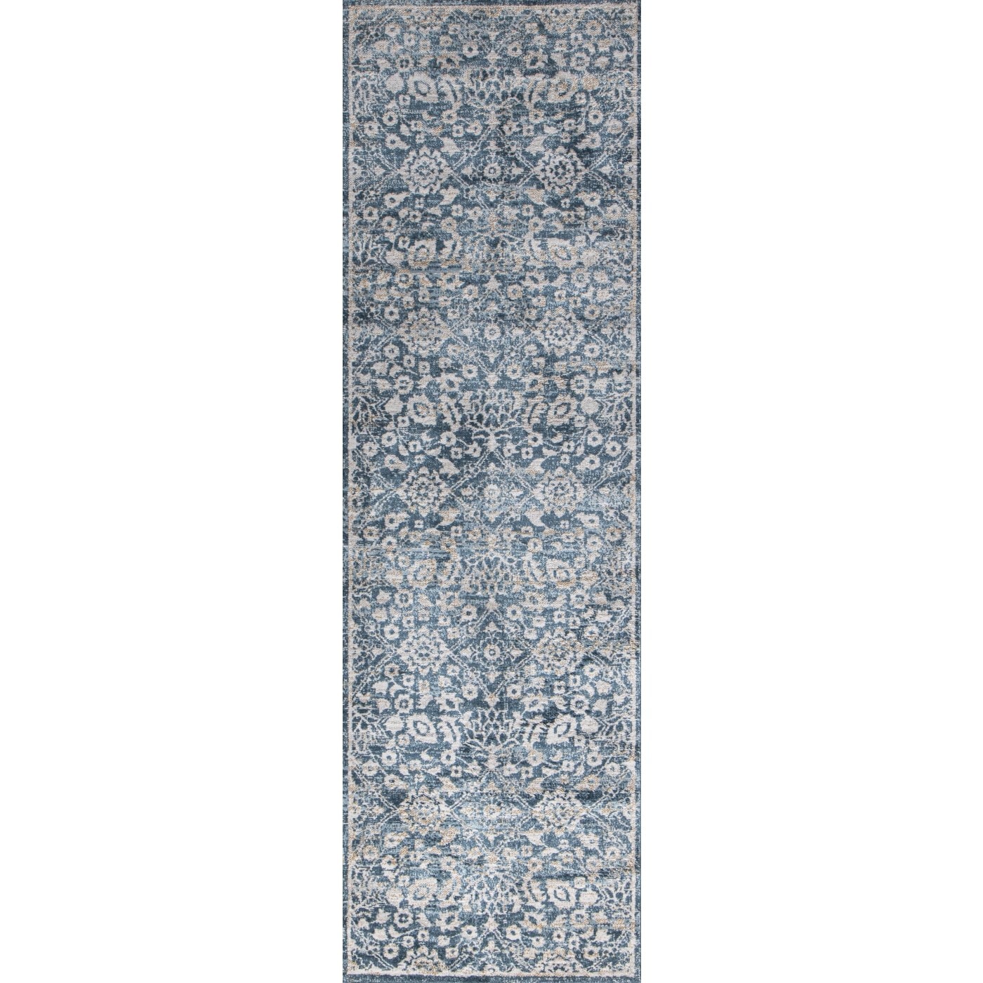 Bashian 649652320069 Ashland 3 x 8 (ft) Blue Rectangular Indoor Floral/Botanical Runner rug