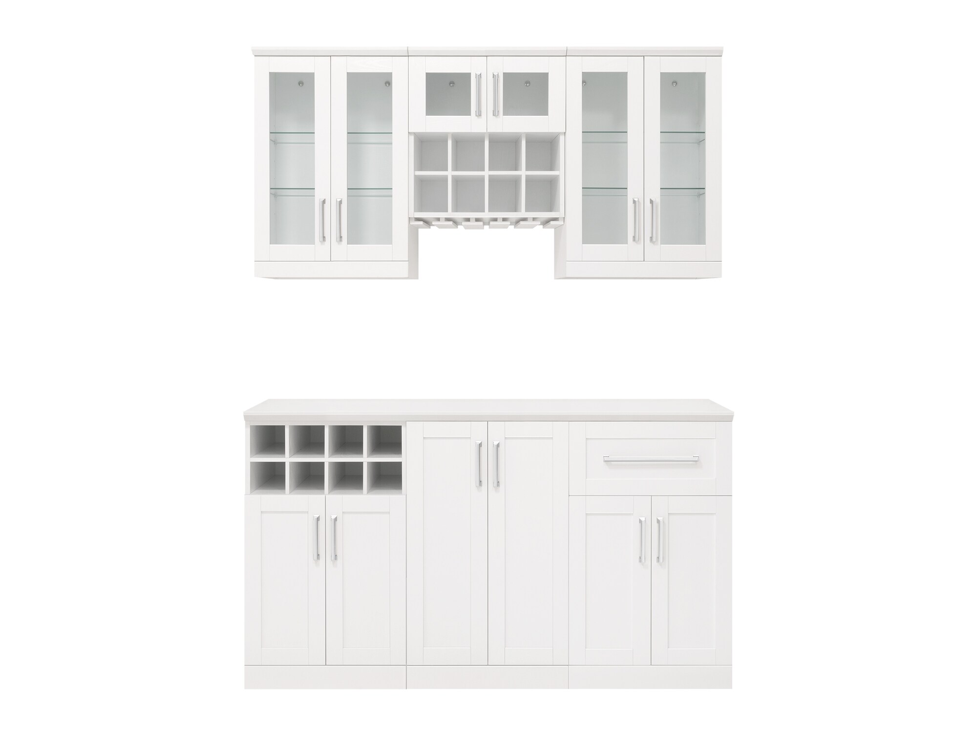 NewAge Products 61288 Home Bar 63-in x 85-in White Rectangle Bar cabinet