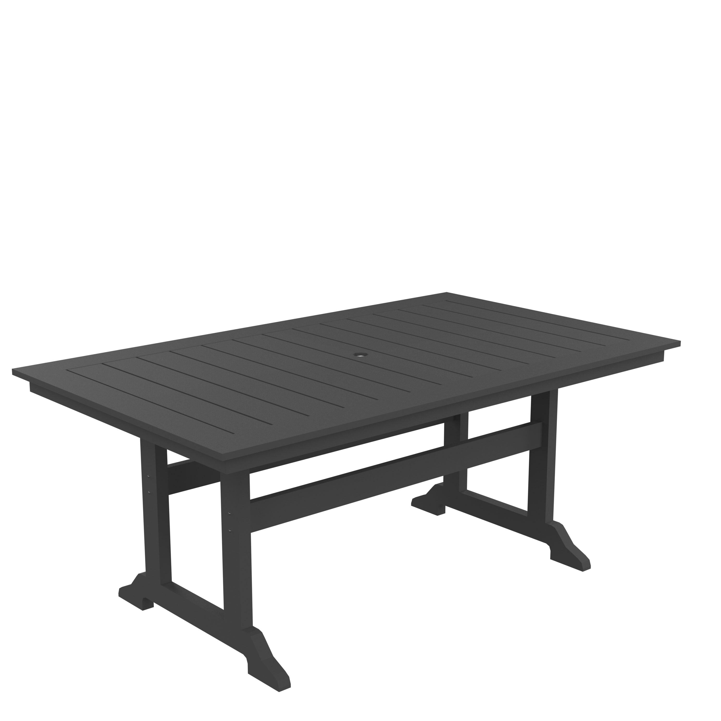 Bayfeve BF-1888JS Patio Table Rectangle Outdoor Dining 42-in W x 71-in L with Umbrella Hole