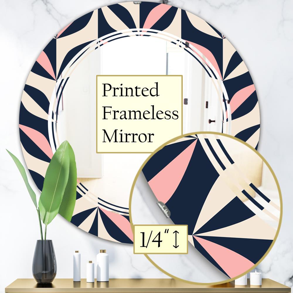 Designart Designart Mirrors 24-in W x 24-in H Round Black Polished ...