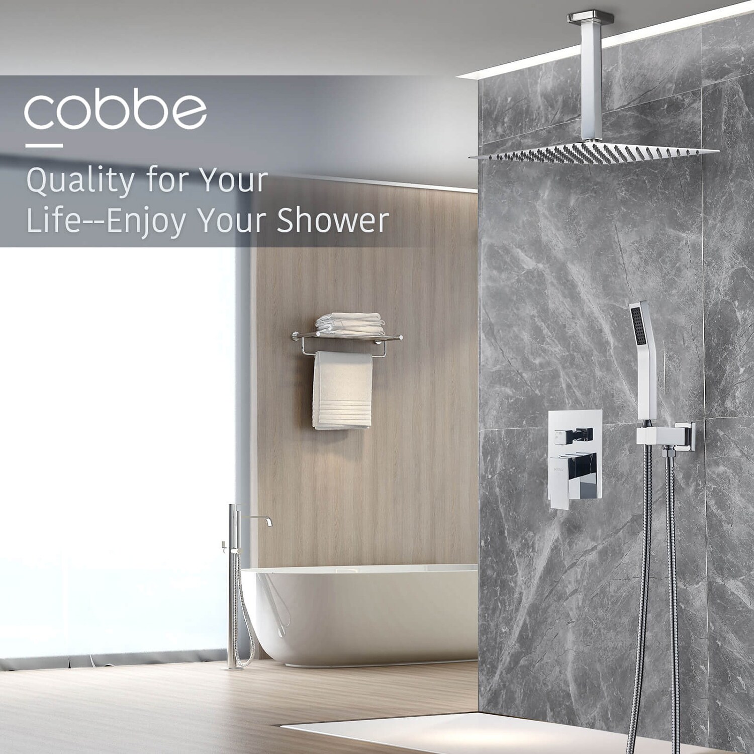 Cobbe SSF0312C Showerhead-Bar-Panels - View #6