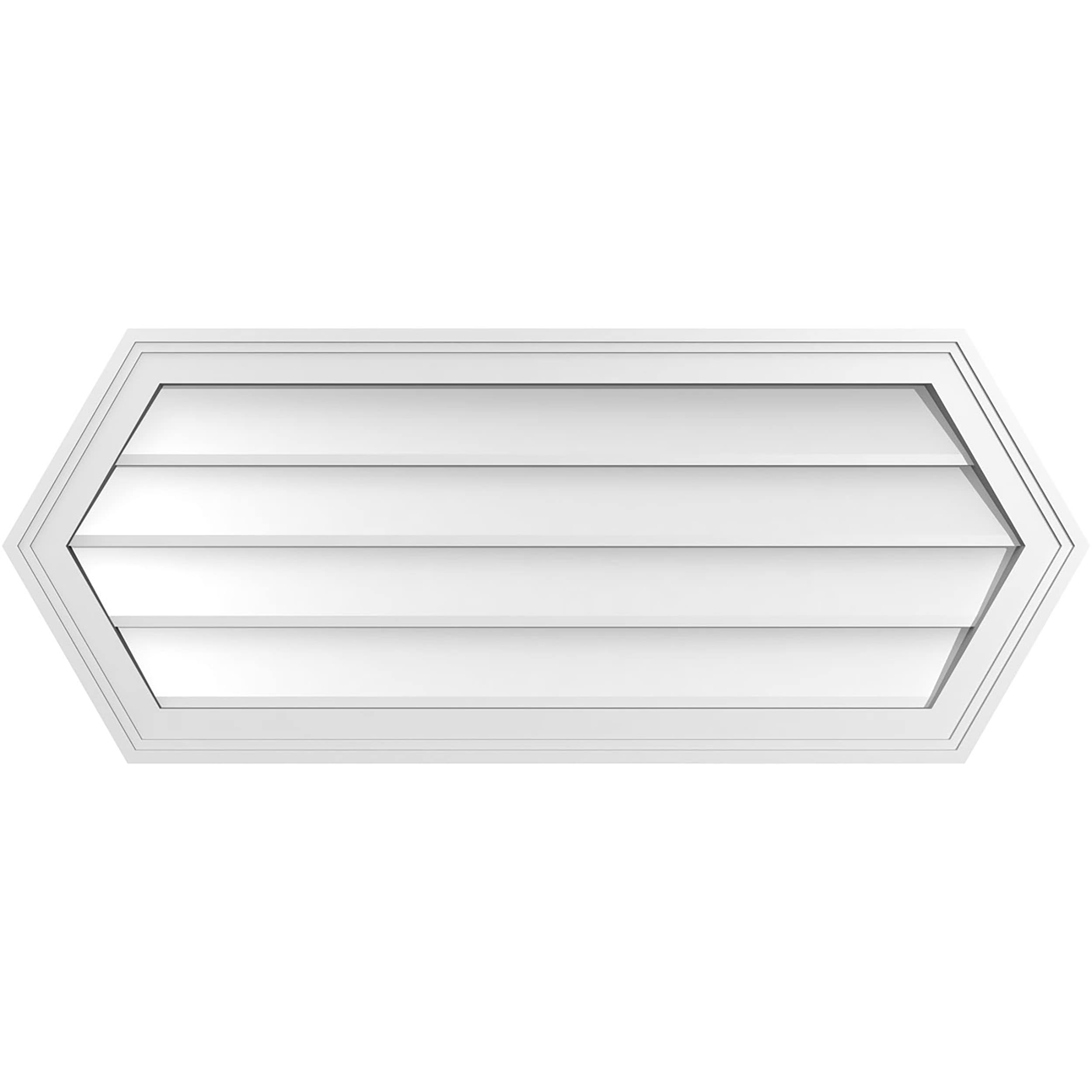 Ekena Millwork GVPHP40X1602SN 40-Inches x 16-Inches Off-white Peaked PVC Gable Louver Vent