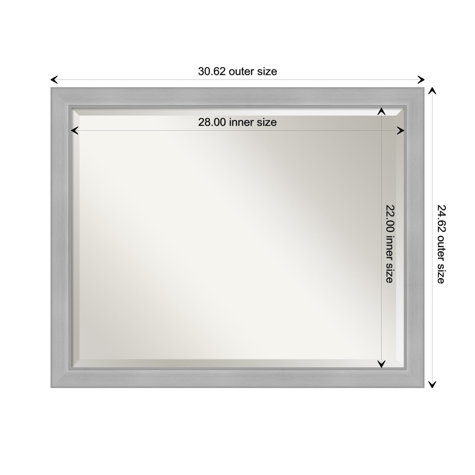 Amanti Art Vista Brushed Nickel 30.62-in W x 24.62-in H Silver Framed ...