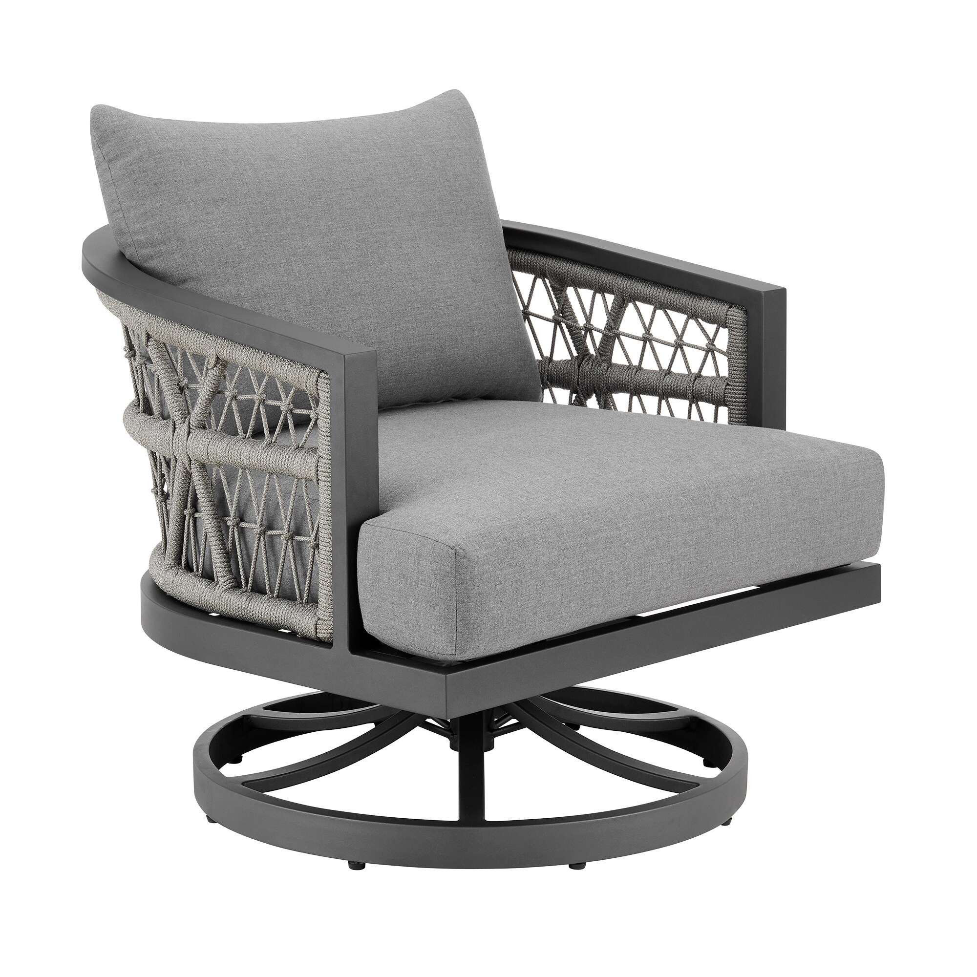 Armen Living SETODZE3GRY 4 -Piece Patio Sofa Conversation Set with Gray Cushions