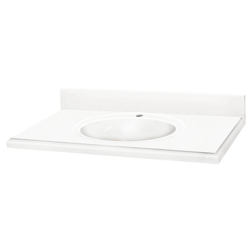 Transolid Decor White Solid Surface Integral Single Sink Bathroom ...