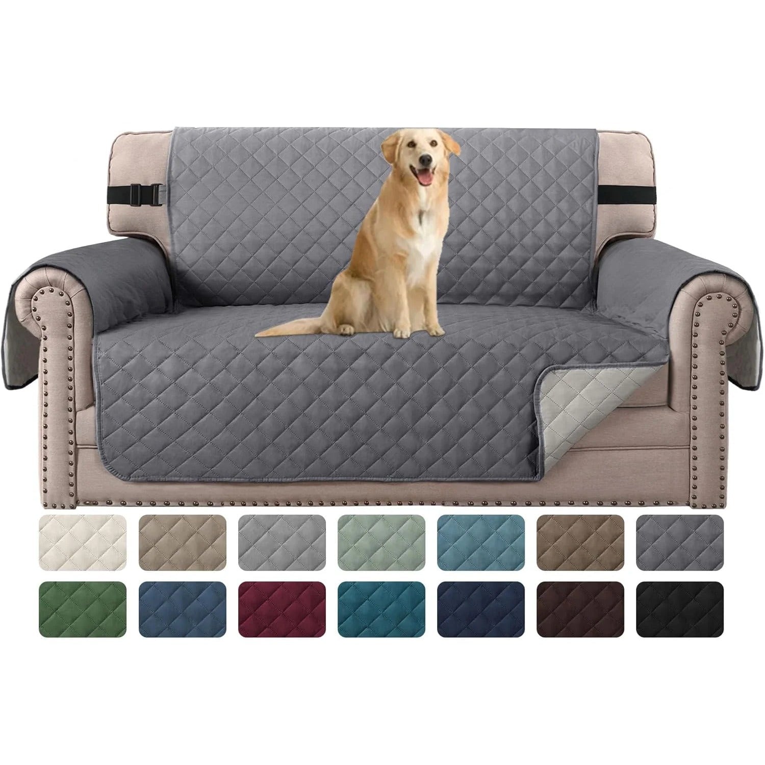 H.Versailtex SFD86132BURGUNDYTAN slipcovers - View #2