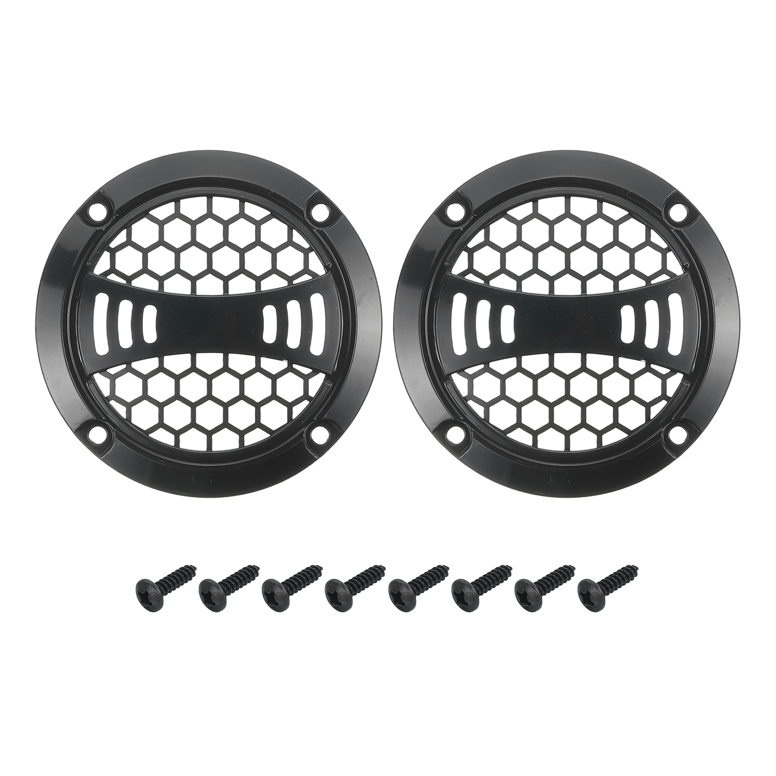 Unique Bargains 2pcs 2-Inch Black Speaker Grill Mesh Plastic Woofer Guard Protector Dust Cover Black Decorative Circle Plastic Frame with Screws for Home Audio Car Speaker Replacement #S26042000UX0964