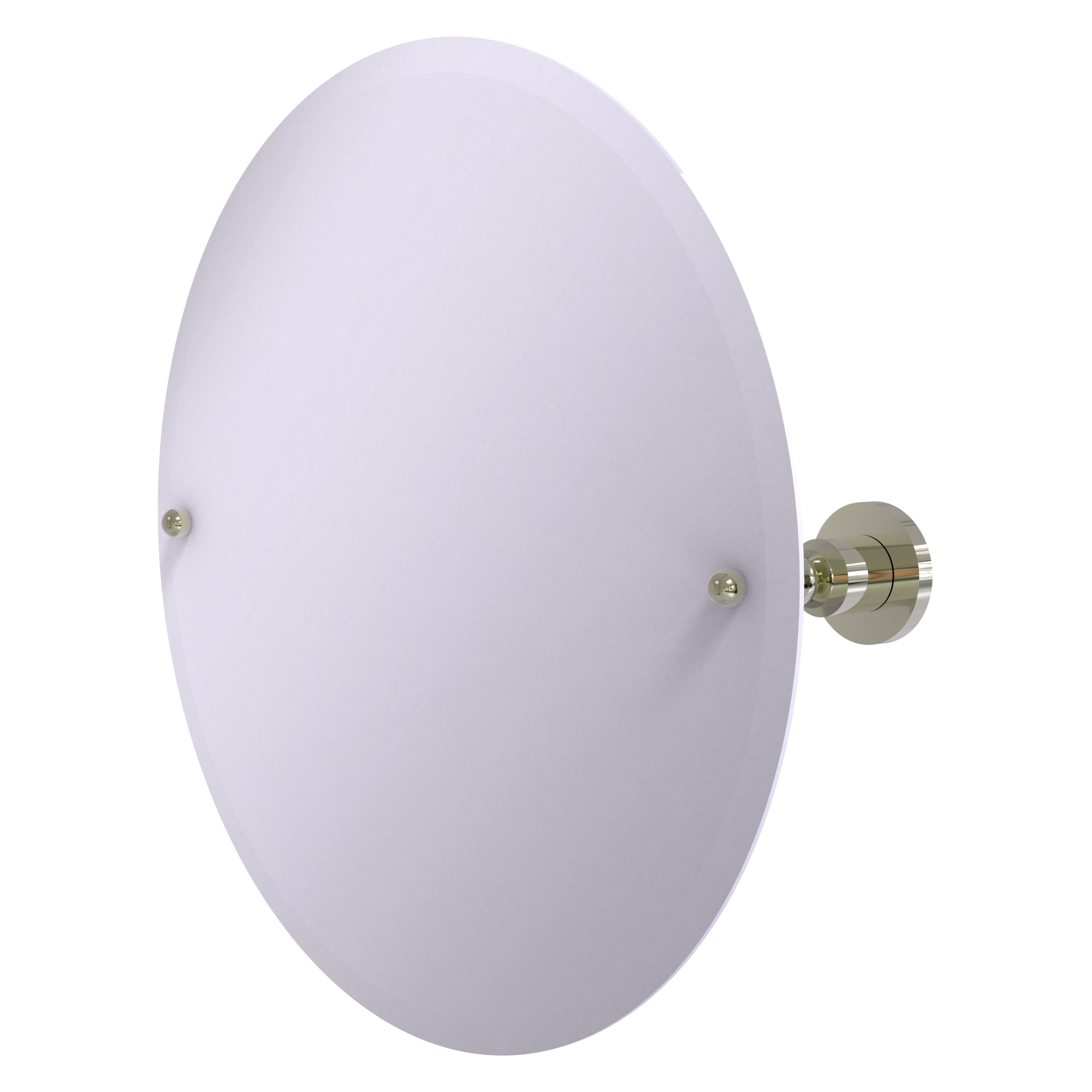 Allied Brass AP-90-PNI Astor Place 22-Inches x 22-Inches Beveled Frameless Round Tilting Bathroom Vanity Mirror ( Polished Nickel )