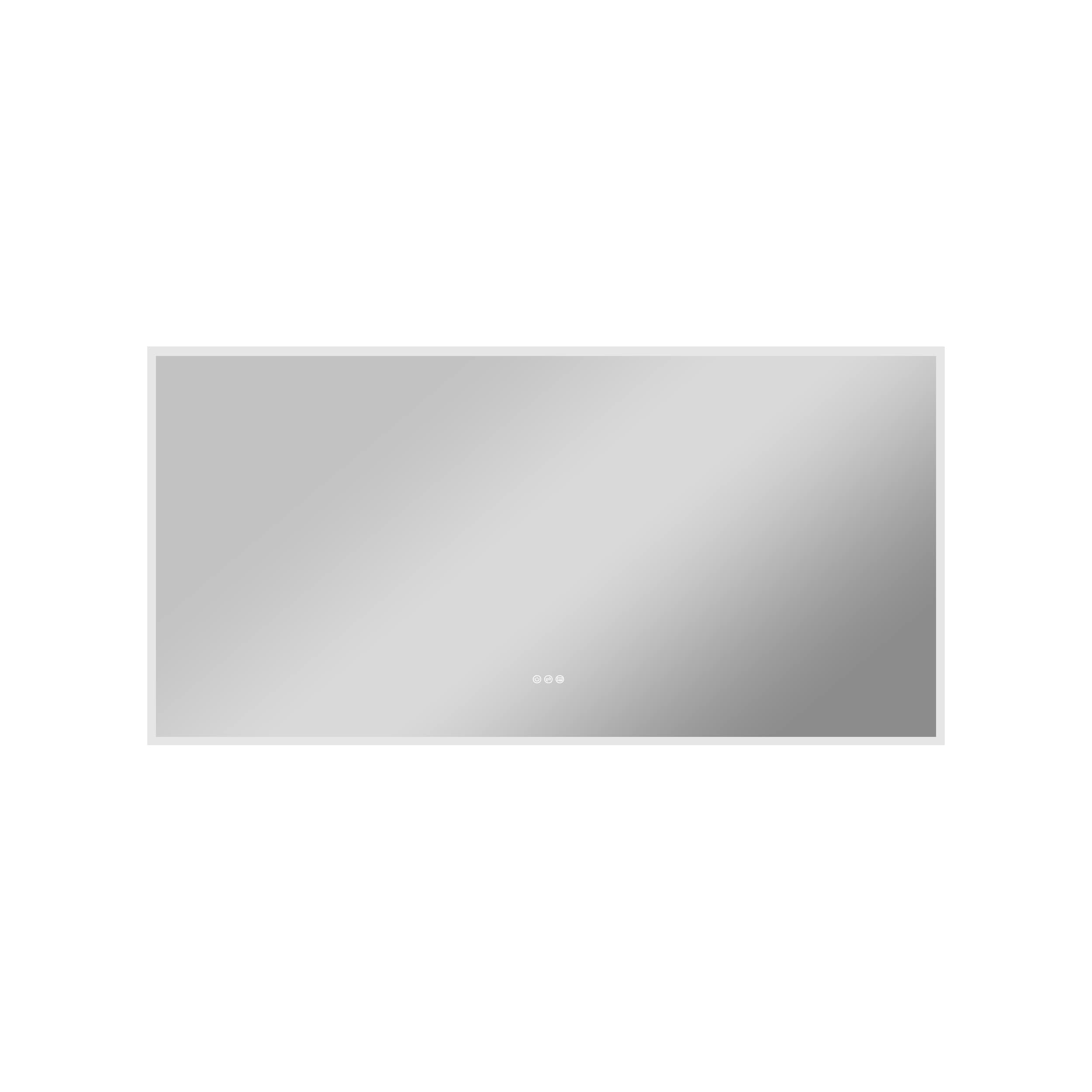 WELLFOR UCS-10FL7236 72-in x 36-in Polished Frameless Rectangle Dimmable LED Lighted Fog Free Bathroom Vanity Mirror ( Silver )