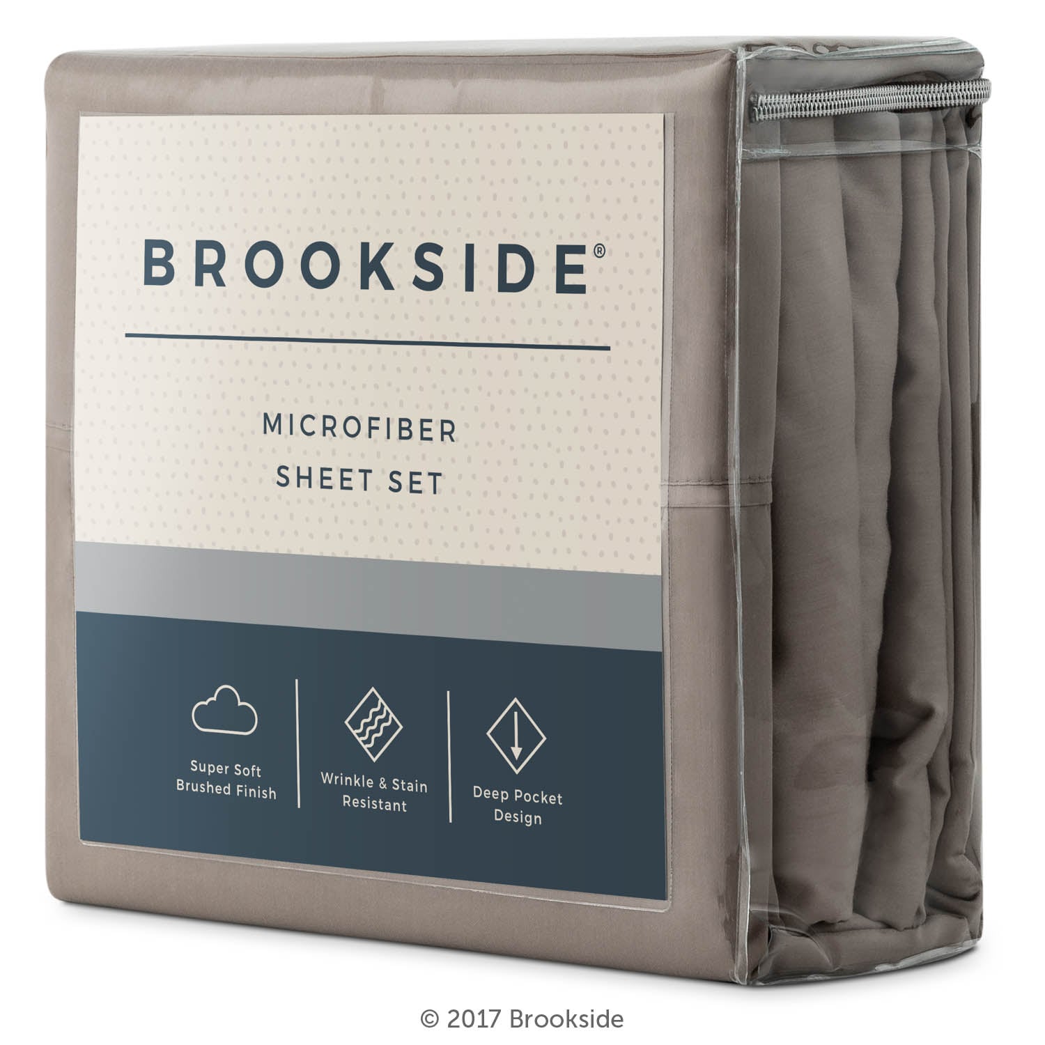 Brookside BS90TXSAMS Twin extra-long 300 -Thread Count Microfiber Sandstone 3 -Piece Bed Sheet Set
