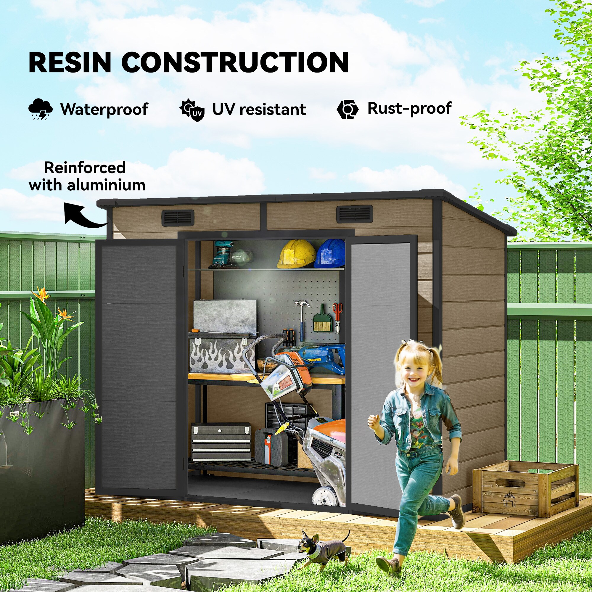 Outsunny 84H-156V00LR Metal-Storage-Buildings-Sheds - View #6