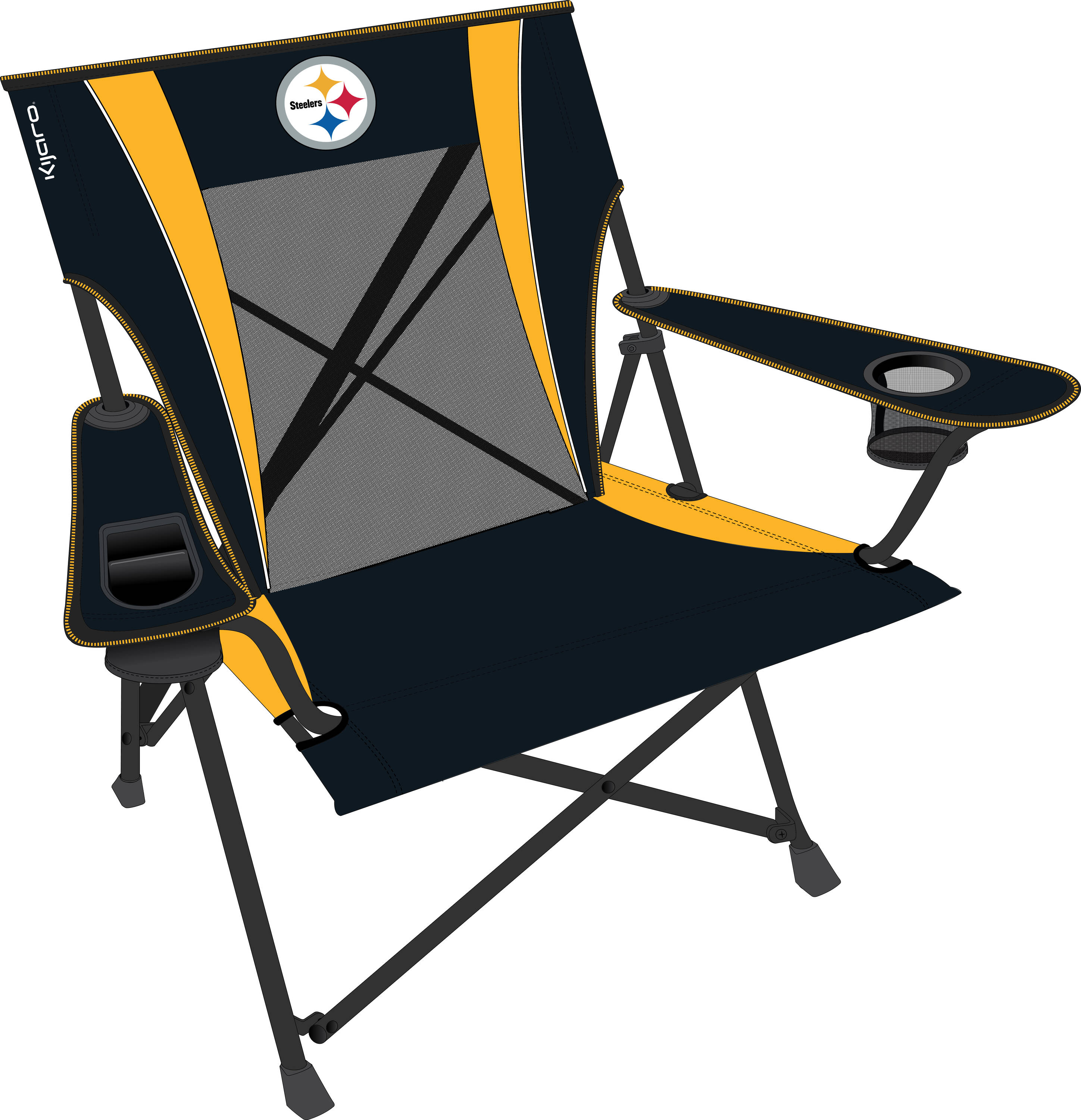 Kijaro Pittsburgh Steelers Nylon Pittsburgh Steelers Folding Tailgate chair Carrying Strap/Handle Included