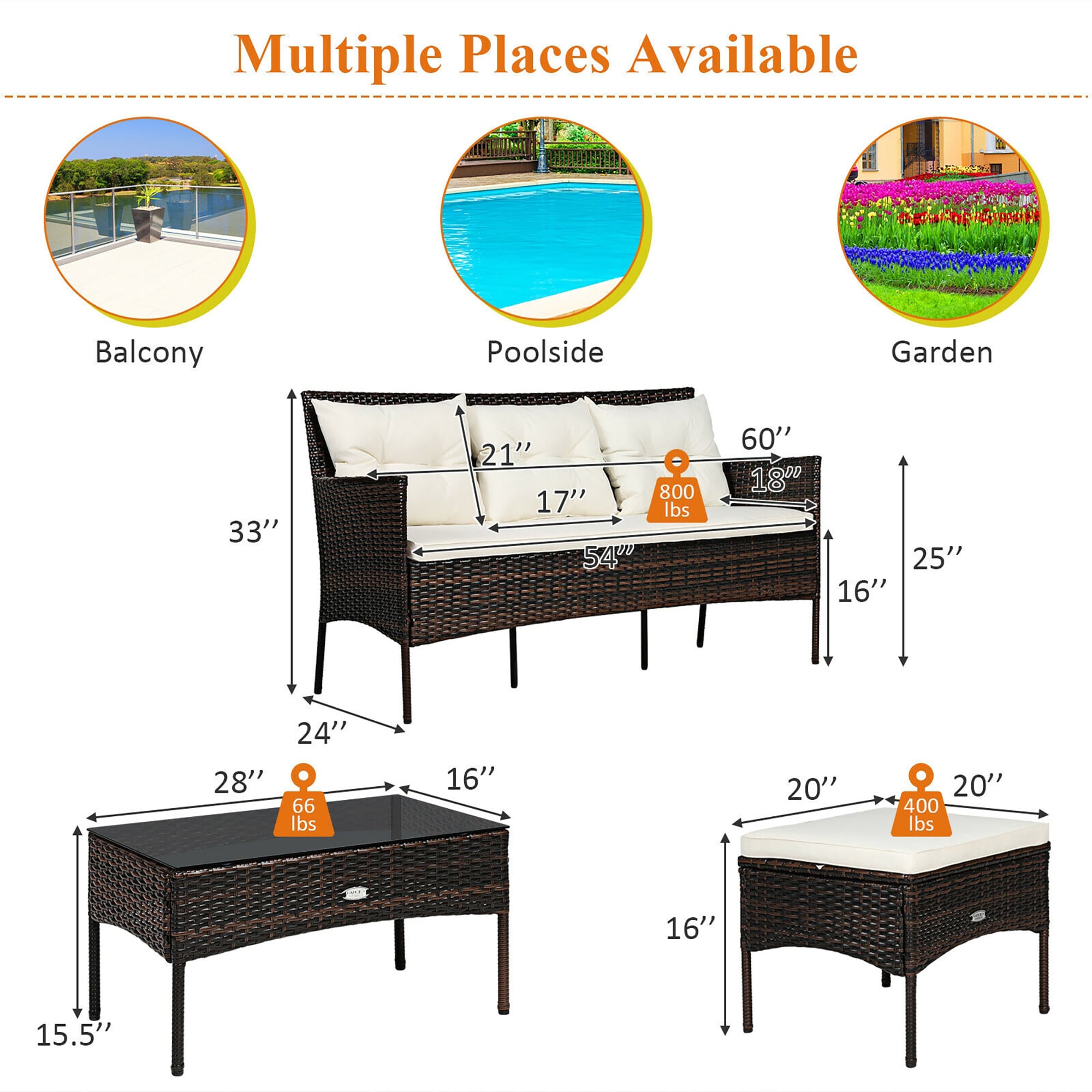 BABOOM BOM-14WH-CO Patio-Conversation-Sets - View #3