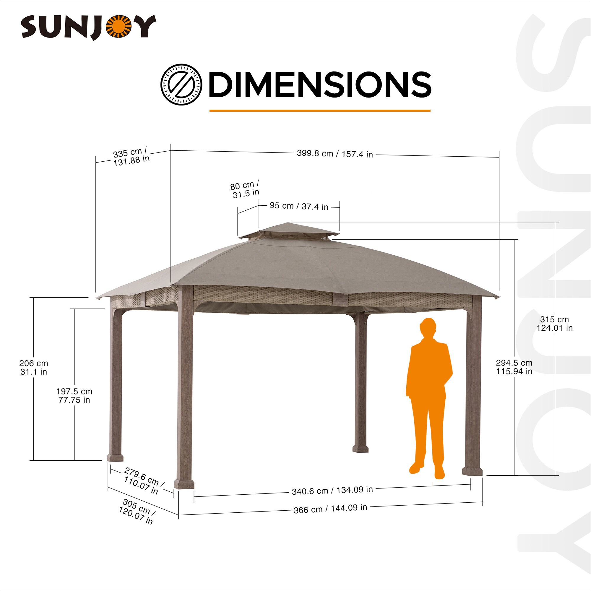 Sunjoy A101012801 Wood-Resin-Gazebos - View #3