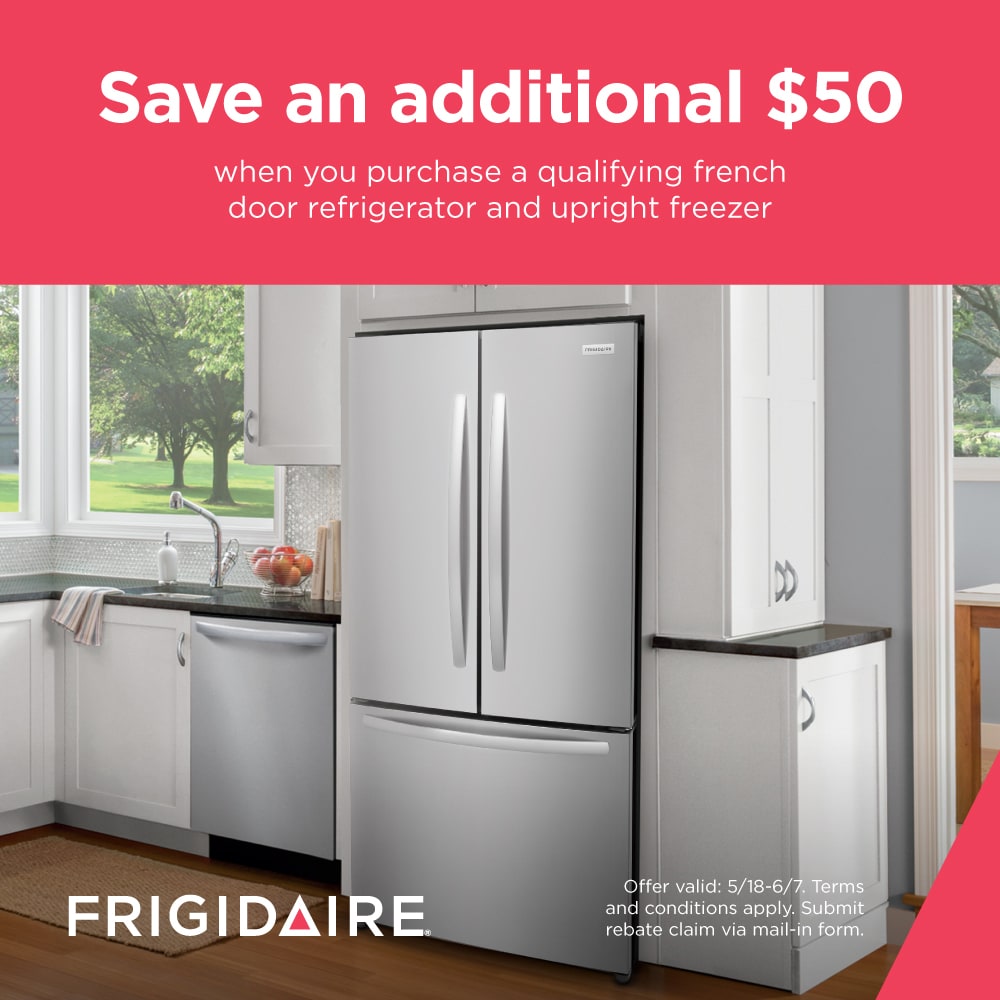 Frigidaire 23.3-cu Counter-depth French Door Refrigerator with Ice Maker (Fingerprint Resistant Stainless Steel) ENERGY STAR in the French Door Refrigerators department at Lowes.com