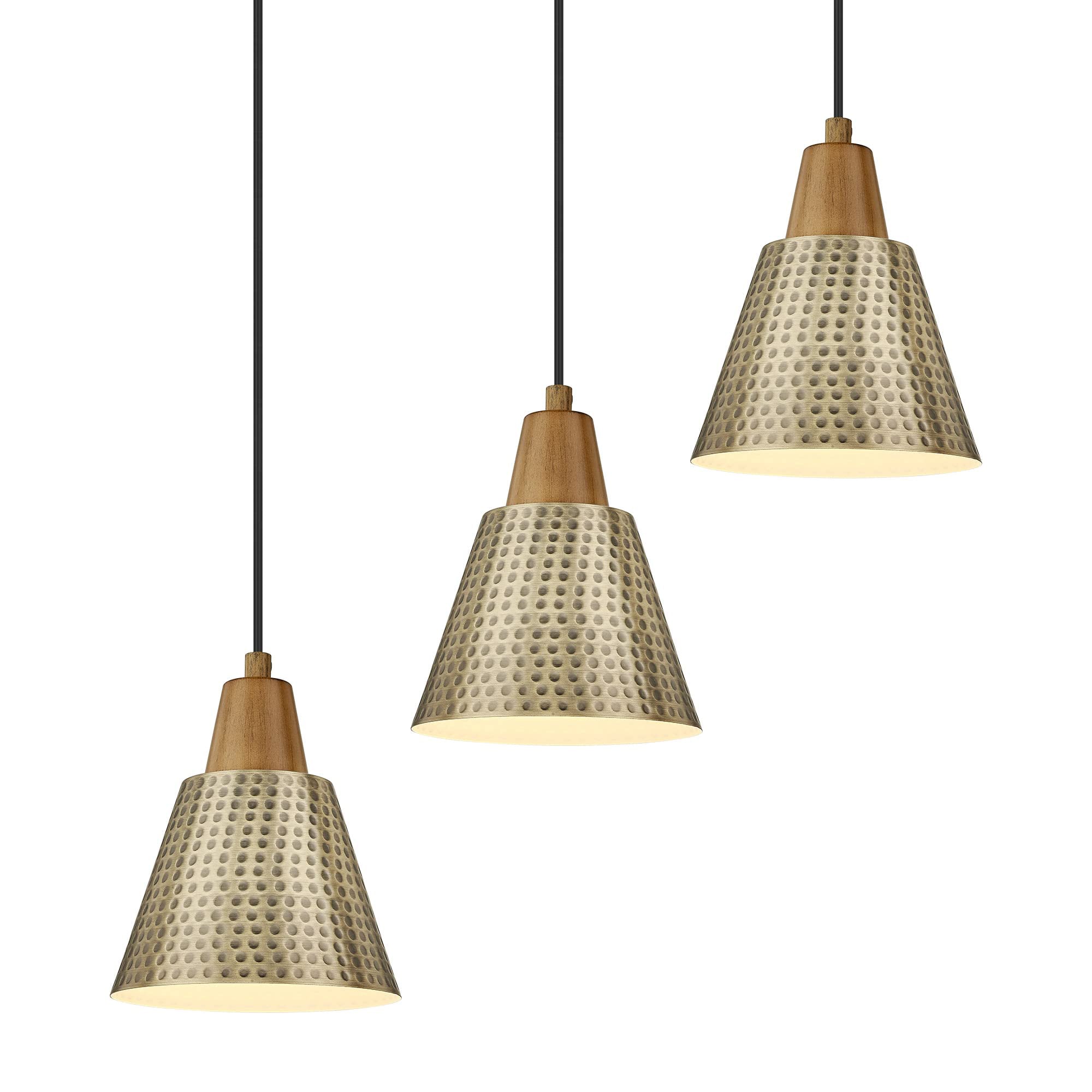 LTMATE LS4FG59MIL-3PK BG JAZAVA Brushed Brass Industrial Bell Mini Hanging Pendant light