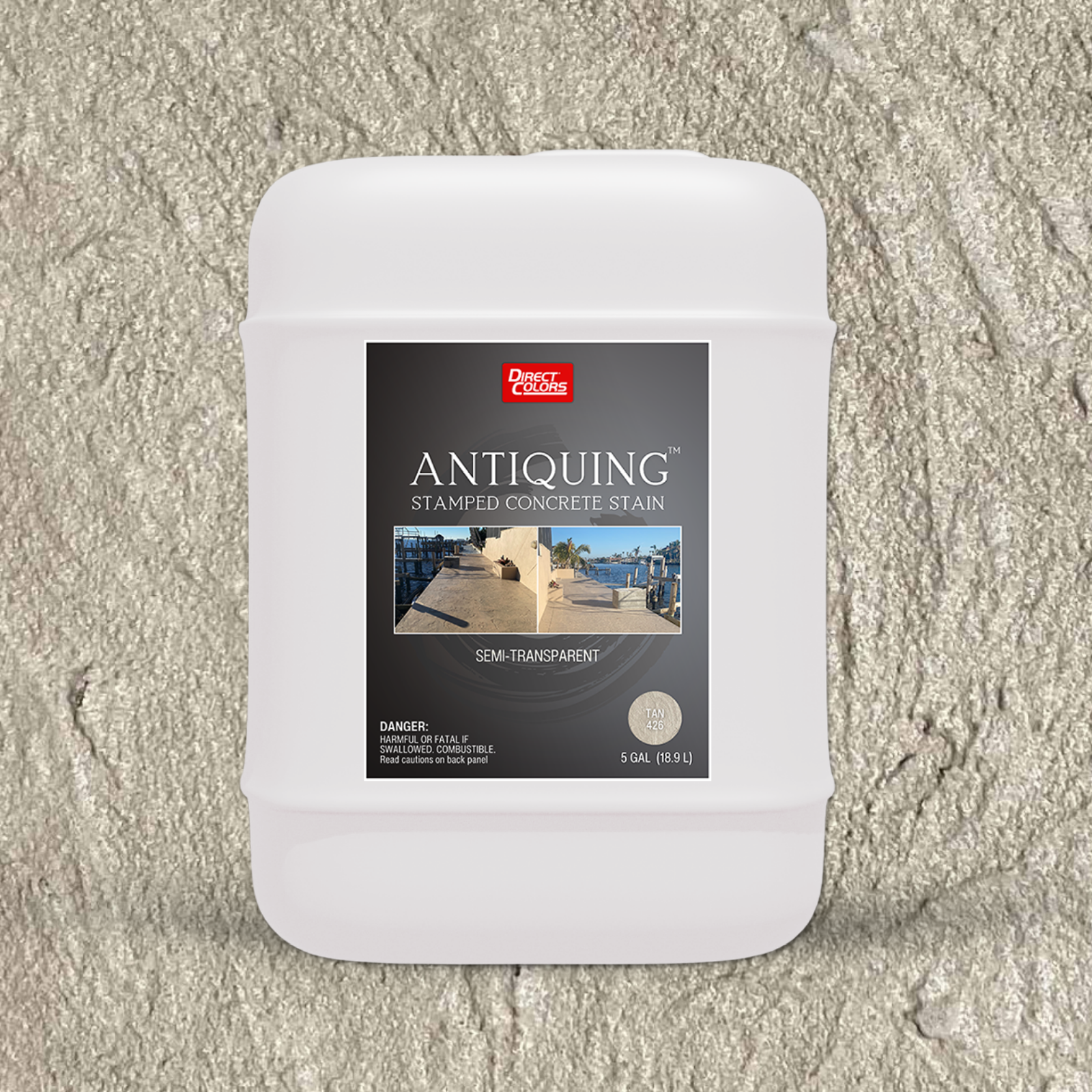 Direct Colors DC-ANS-426-5GAL Antiquing Stamped Concrete Stain Tan Solvent-based Ready-to-use Concrete stain ( 5-gallon )