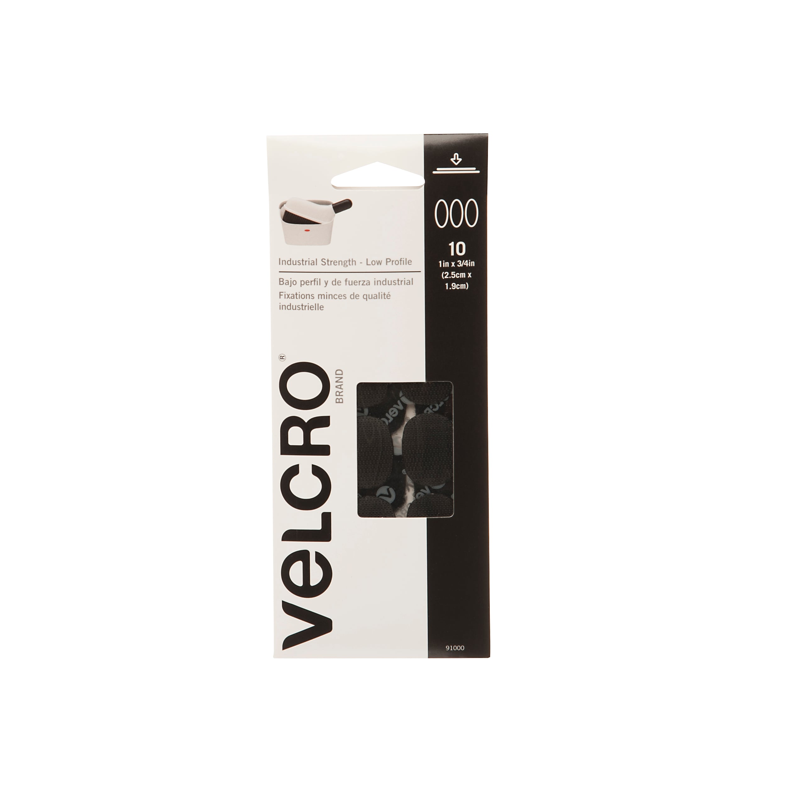 VELCRO 6 in. x 4 in. 1 ct 6/24 Sleek and Thin Stick On Tape White