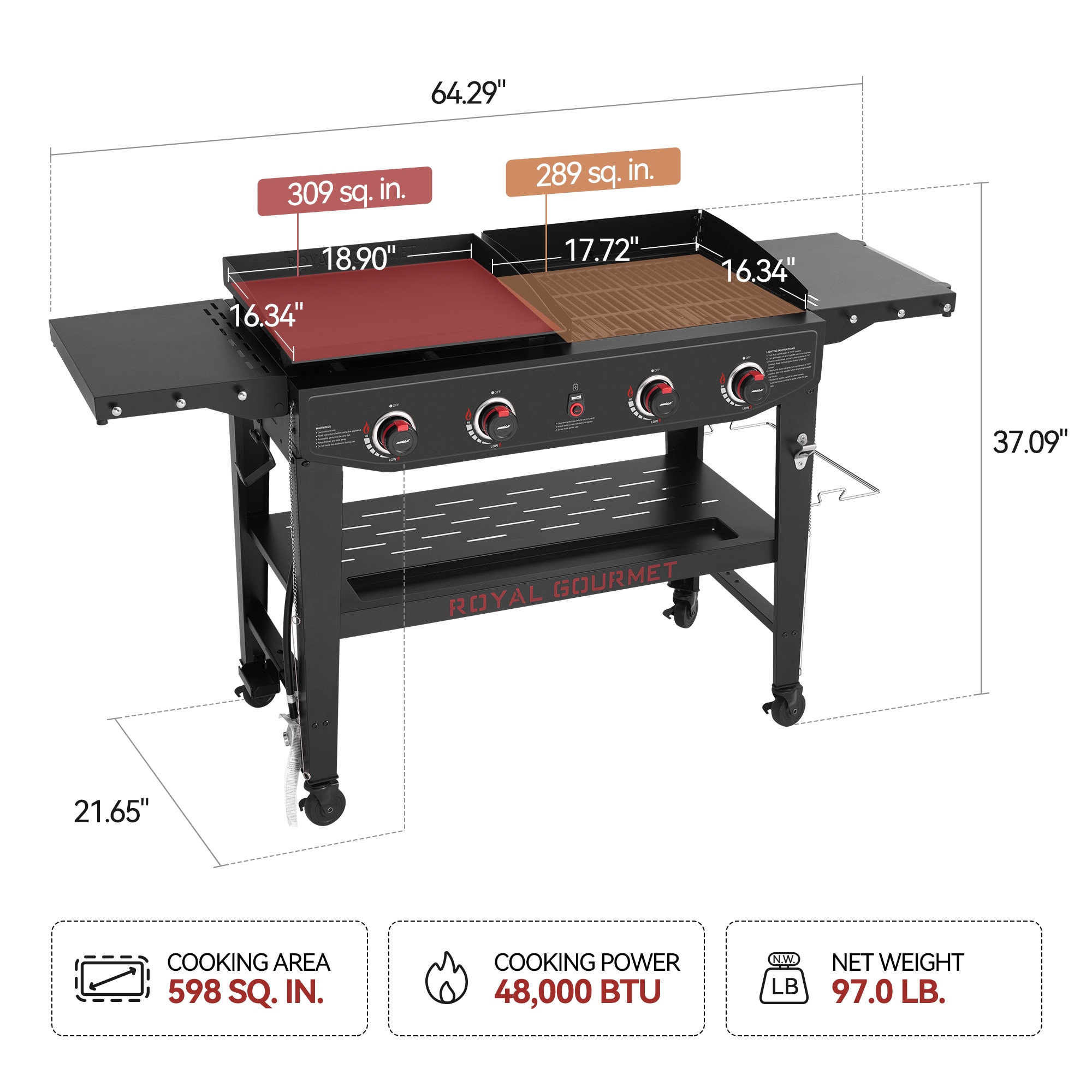 Royal Gourmet GD405A Flat-Top-Grills - View #13