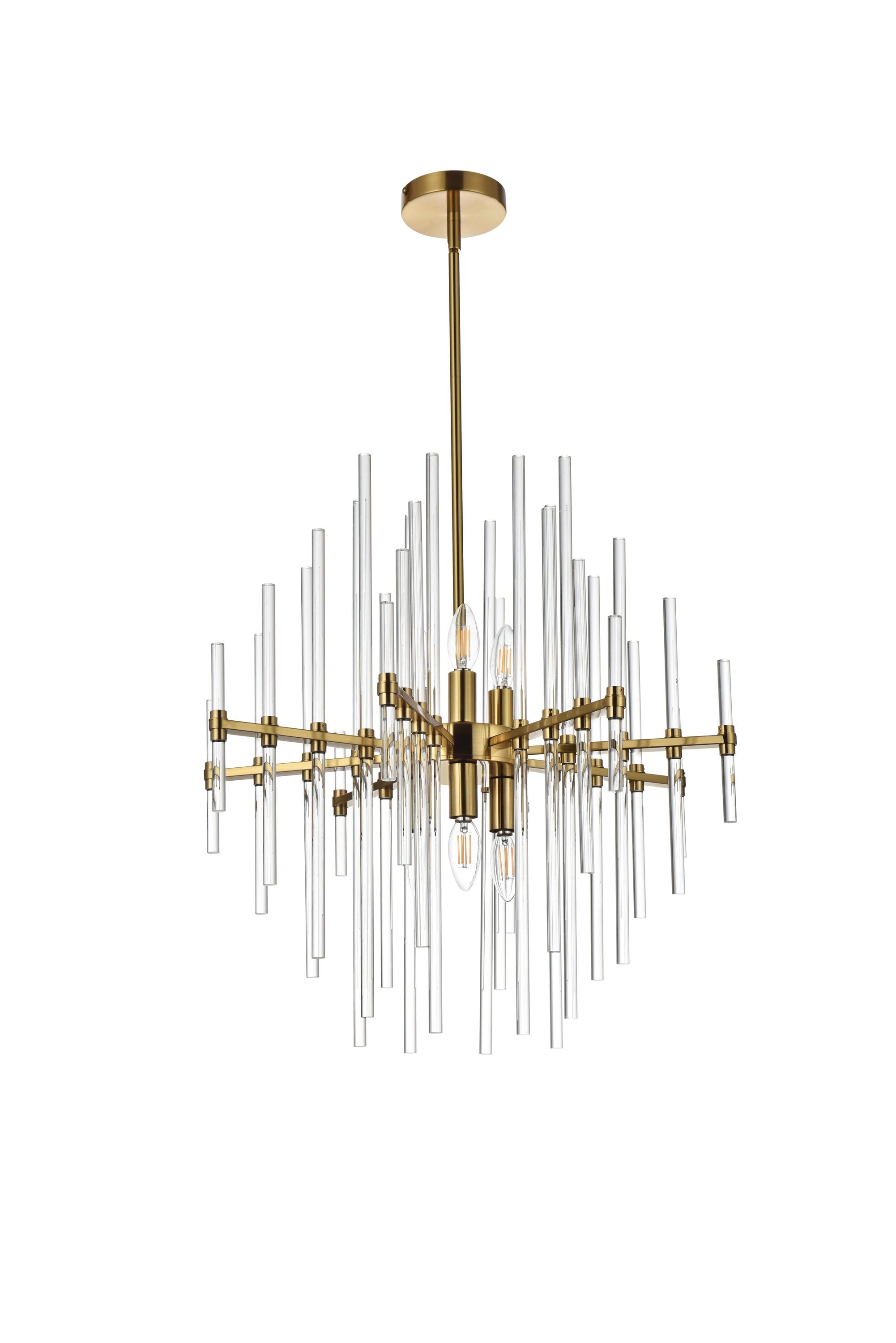 Sienna Gold 6-Light Crystal Pendant Chandelier