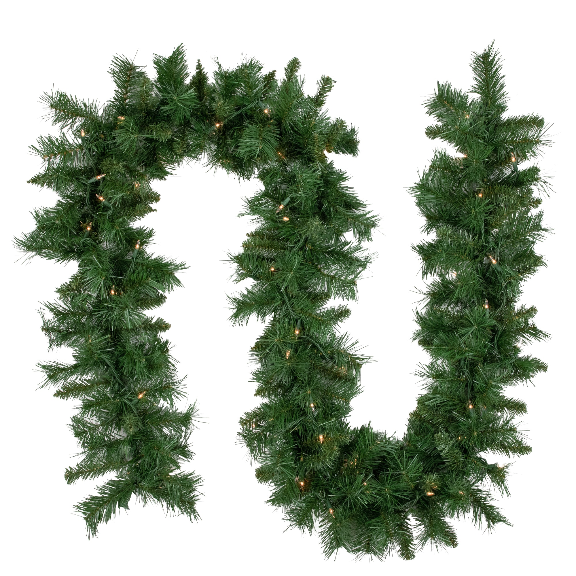 Northlight 35166997 Indoor/Outdoor Pre-lit Electrical outlet 9-ft Pine Artificial Garland Clear Incandescent Lights