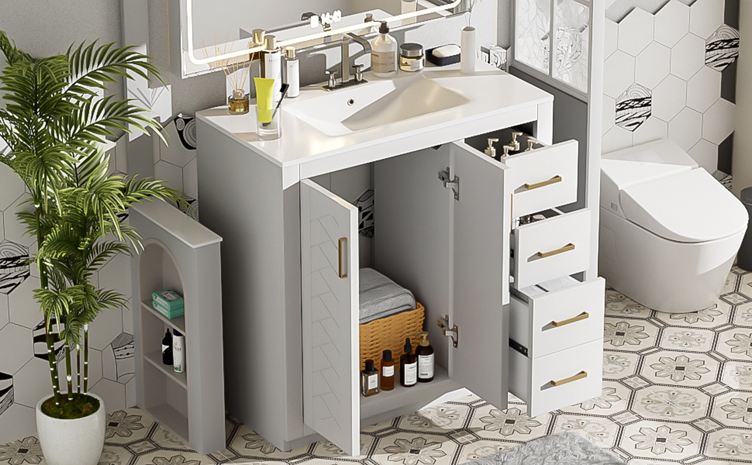 ModernLuxe L3P-N710P243327K Bath-Vanity-Combo - View #15