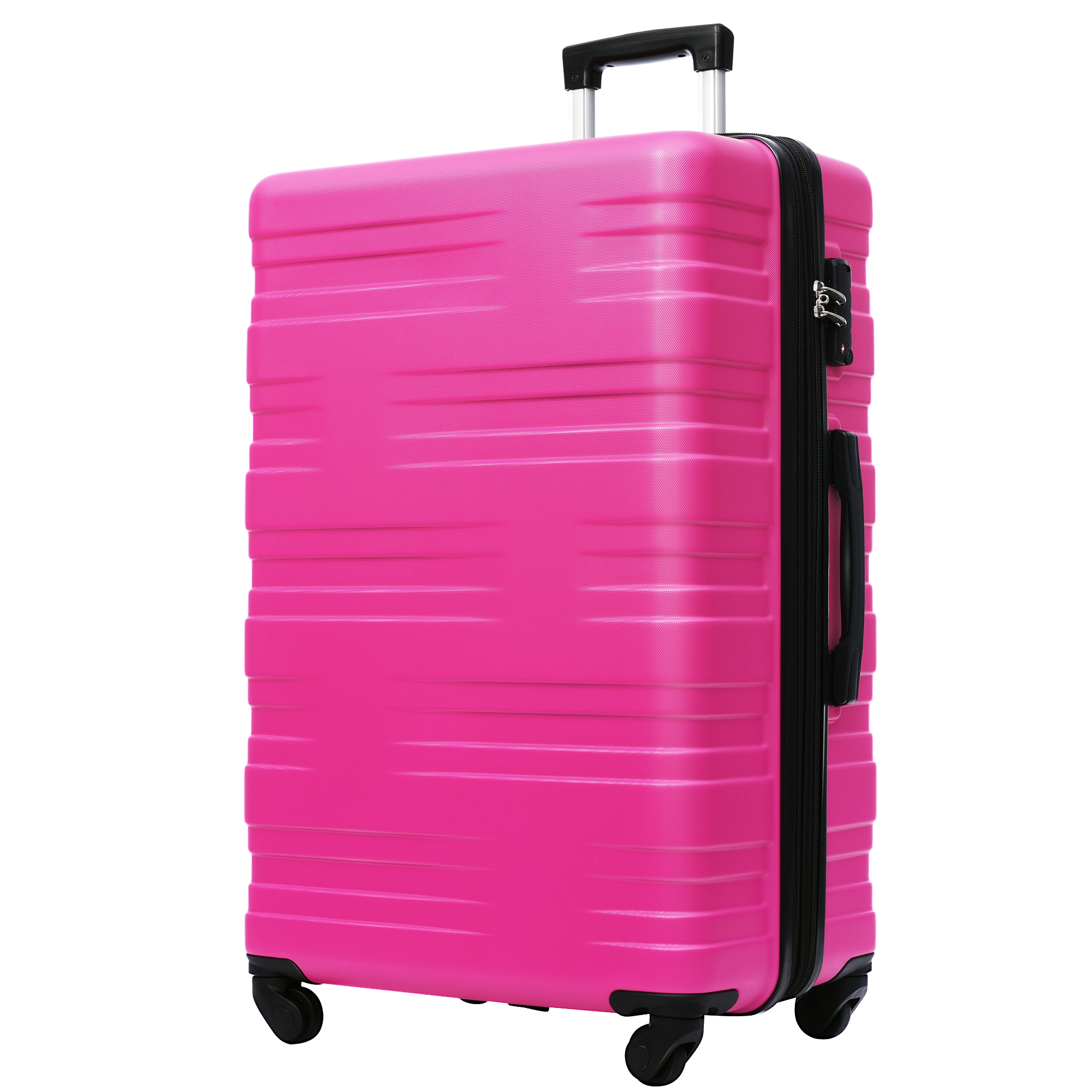 Flynama L-303957AAH 18.5'' x 11.6'' x 29.5'' Pink Plastic Hardshell Suitcase