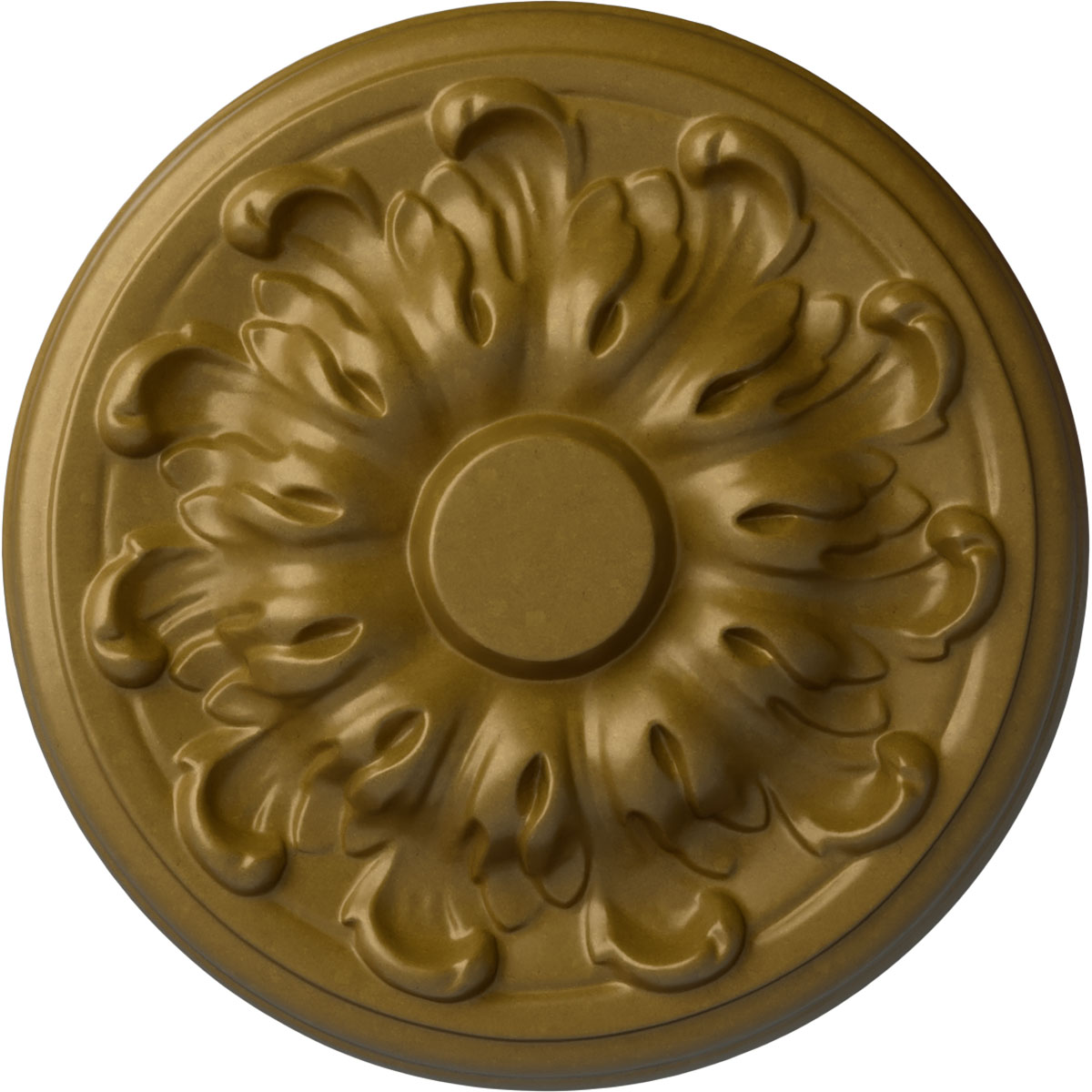 Ekena Millwork CM08MUGLS Millin 7.875-in W x 7.875-in L Painted Gold Polyurethane Whole Ceiling Medallion