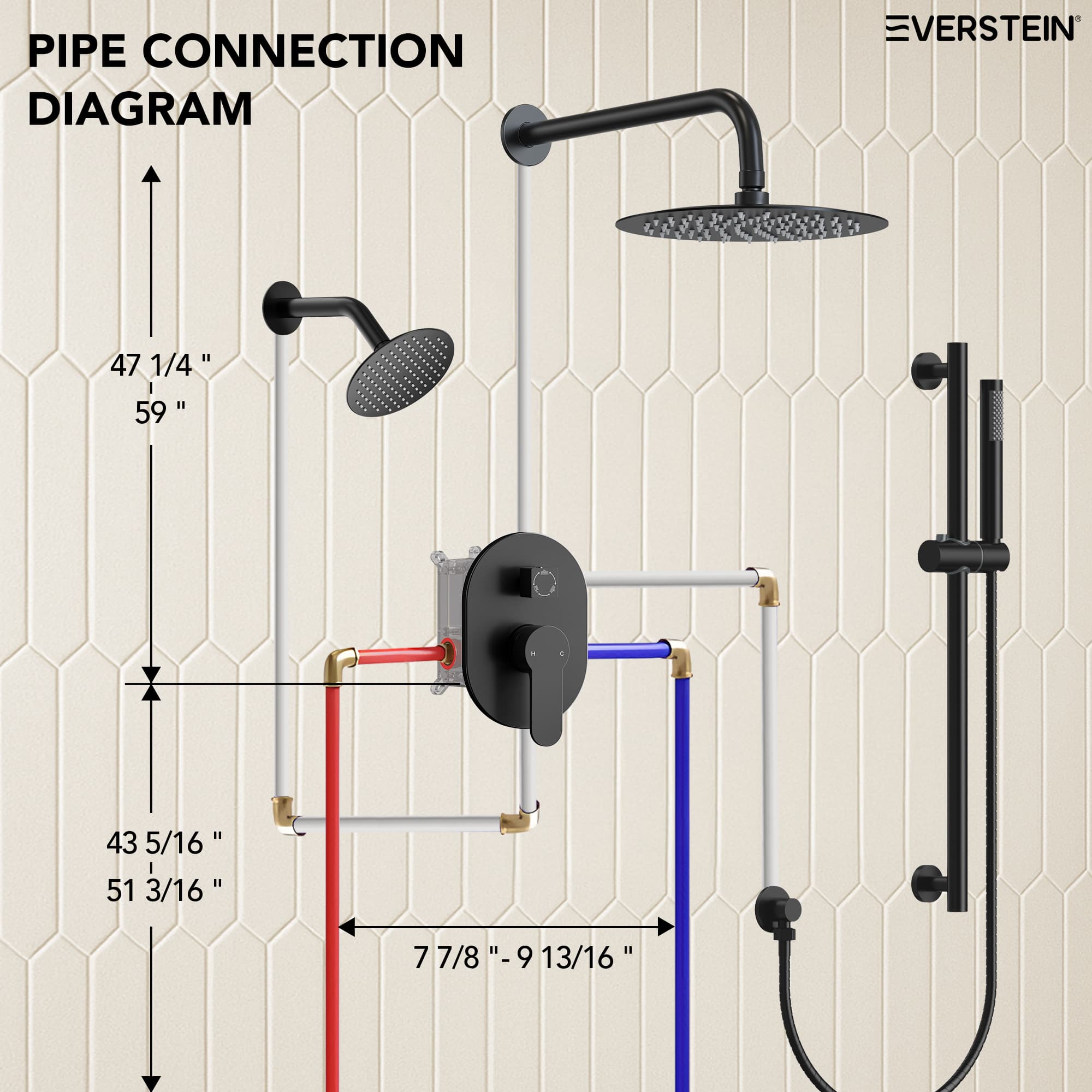 EVERSTEIN SFS-1058-BK10 Tub-Shower-Faucets - View #11