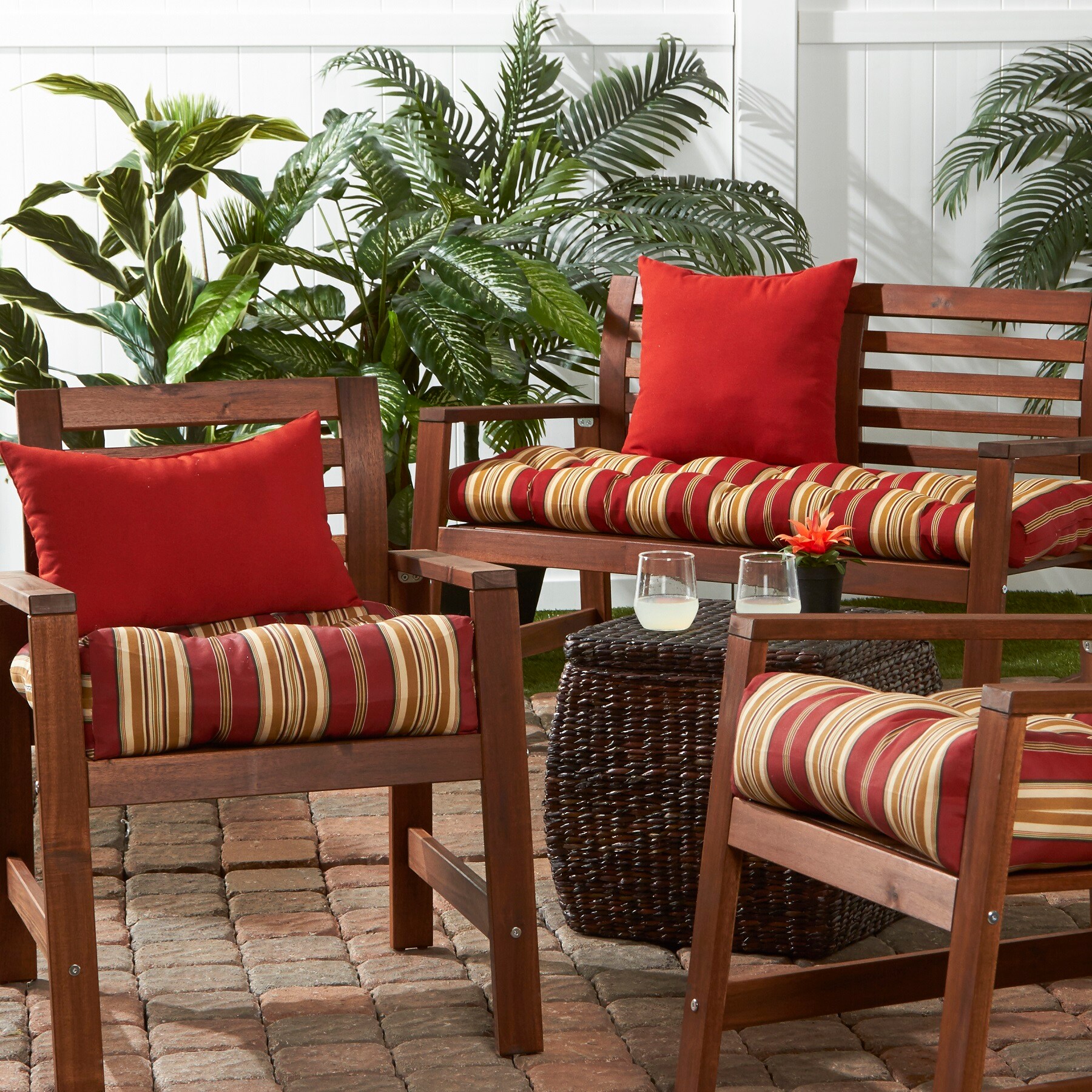 Greendale Home Fashions OC4800-ROMA STRIPE Patio-Furniture-Cushions - View #6